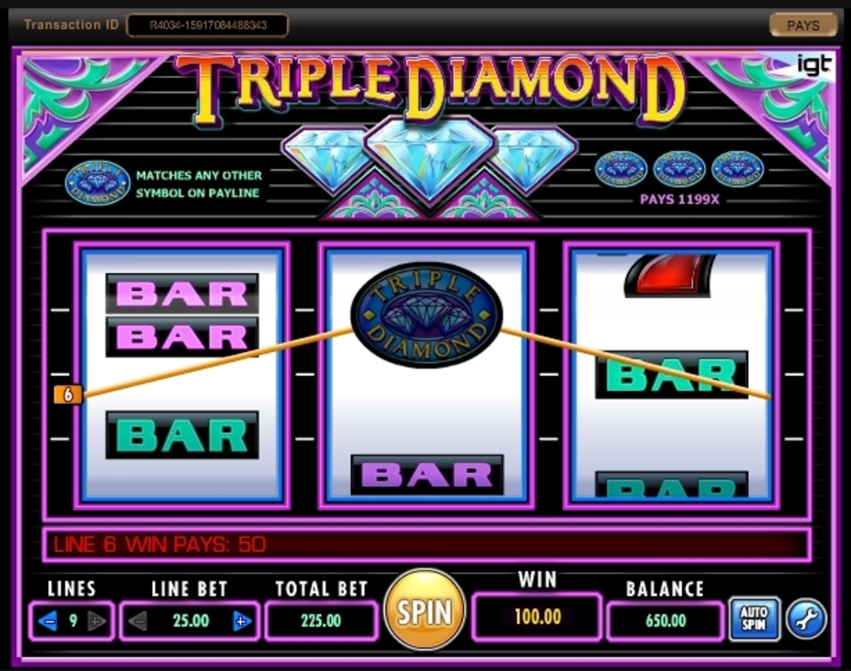 Win Money in Triple Diamond Free Slot Game by IGT