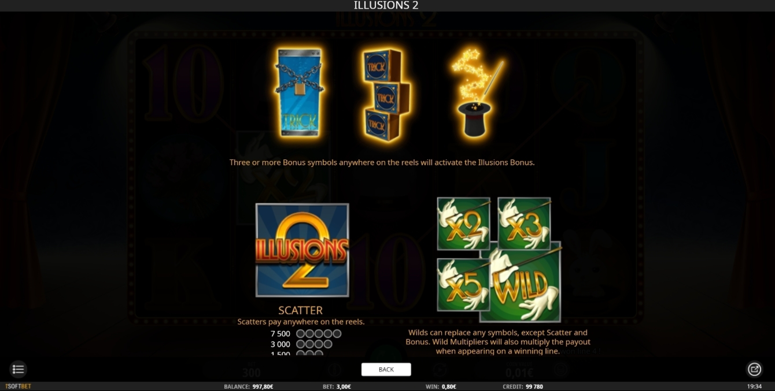 Info of Illusions 2 Slot Game by iSoftBet