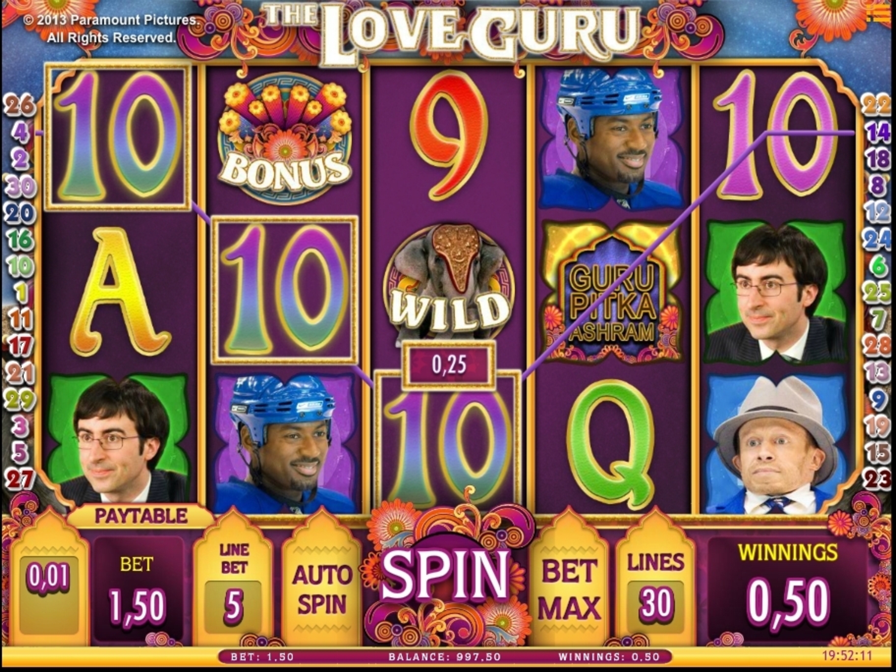Win Money in The Love Guru Free Slot Game by iSoftBet