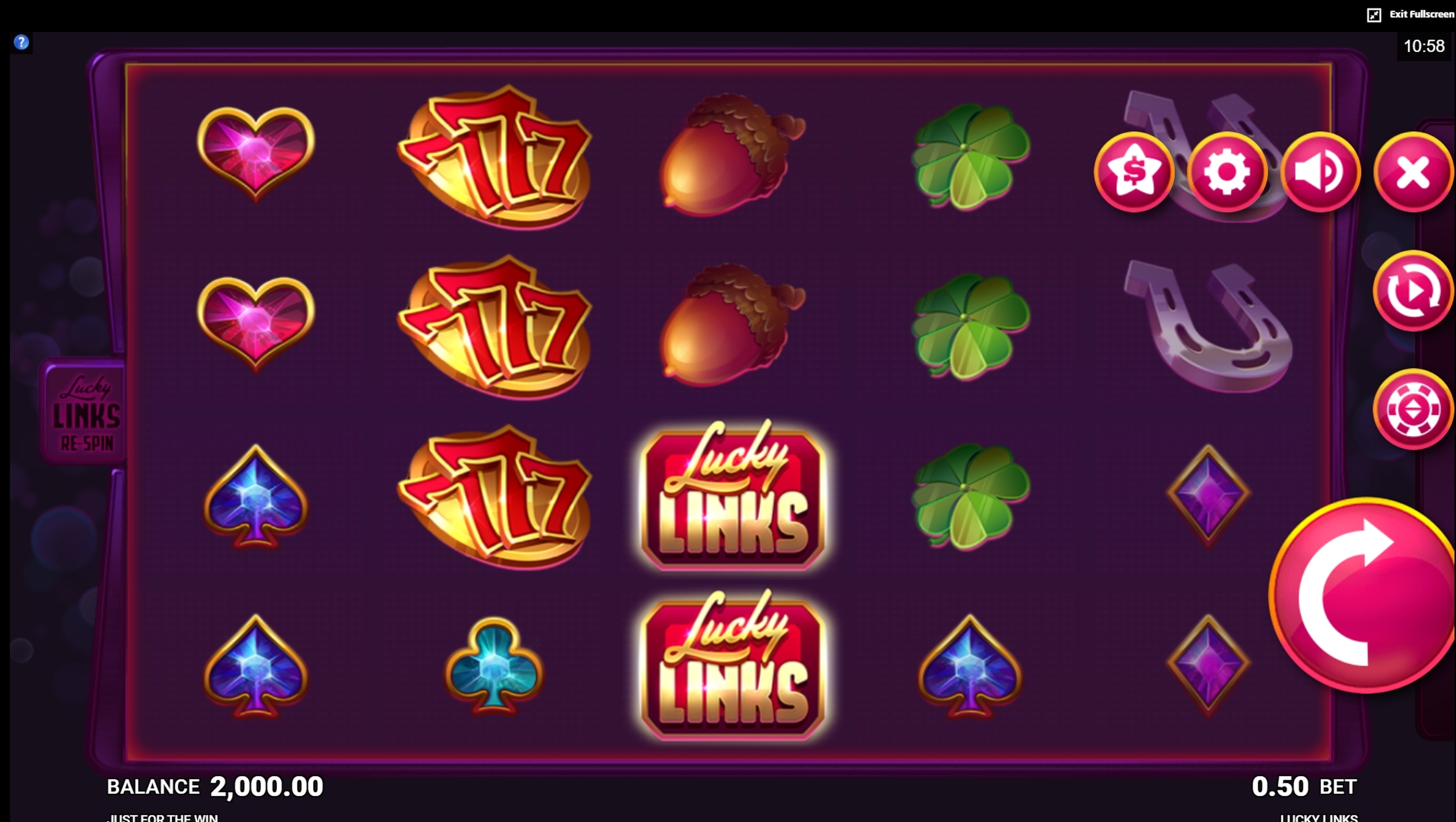 Reels in Lucky Links Slot Game by Just For The Win