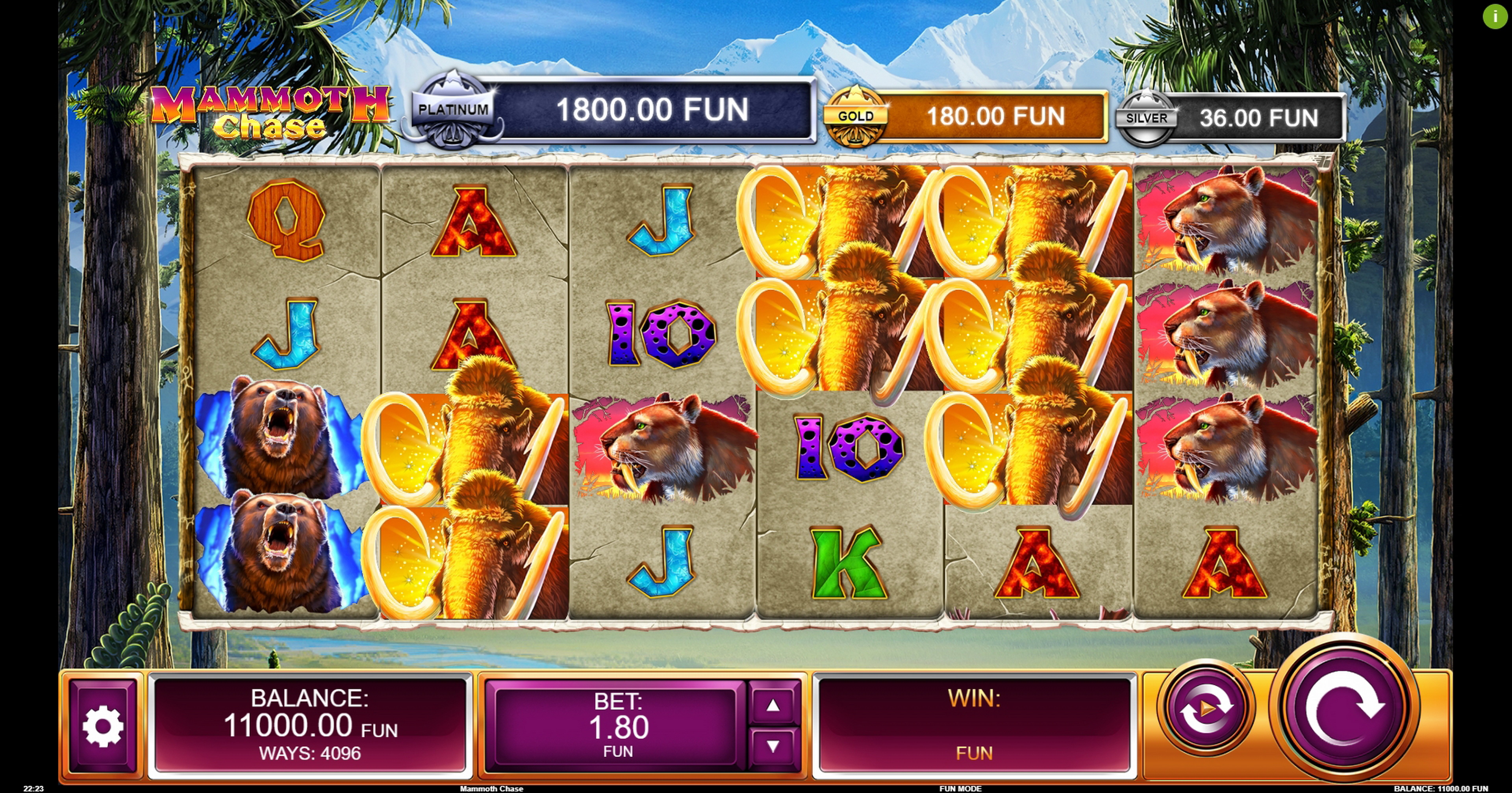 Reels in Mammoth Chase Slot Game by Kalamba Games