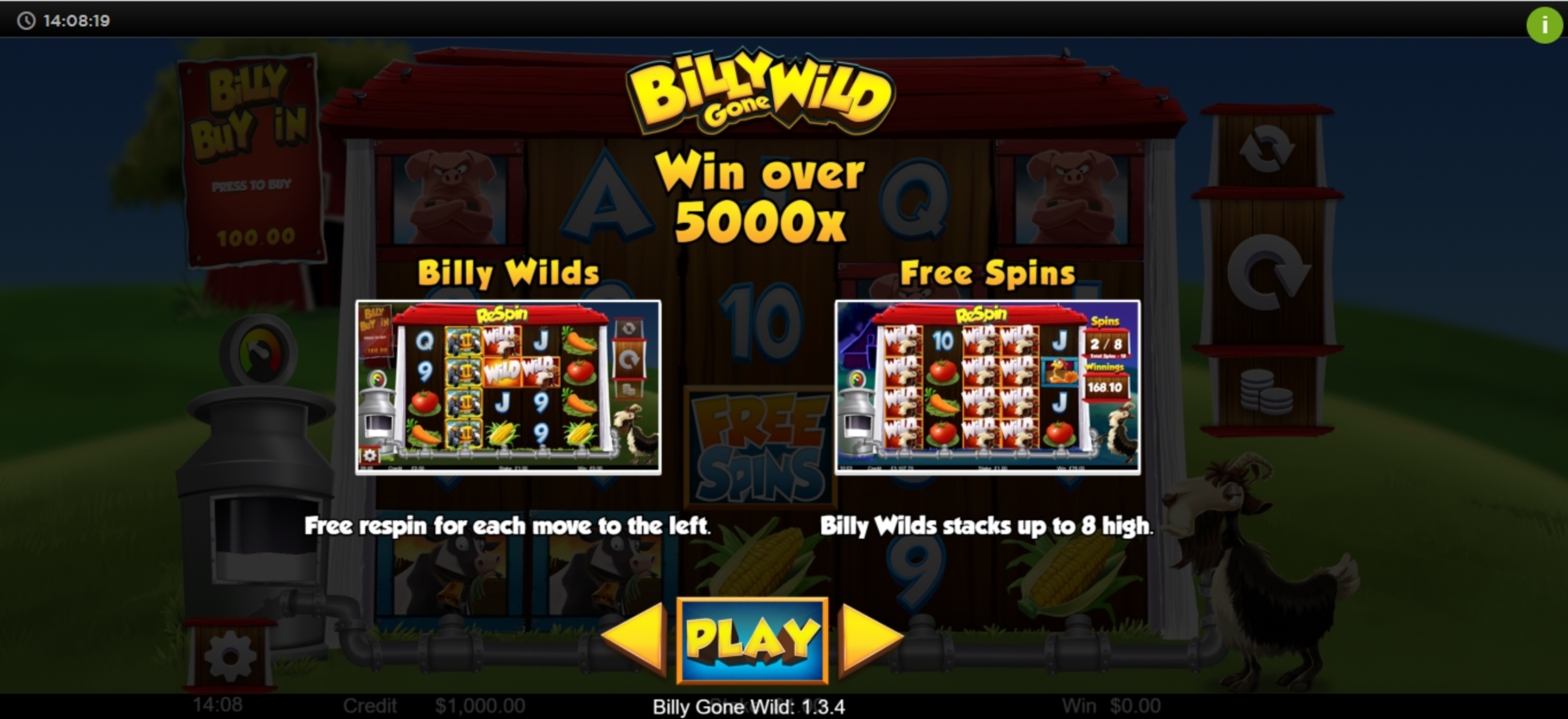 Play Billy Gone WIld Free Casino Slot Game by Live 5 Gaming