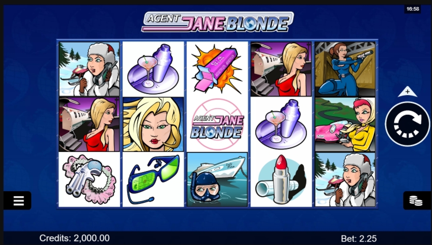 Reels in Agent Jane Blonde Slot Game by Microgaming