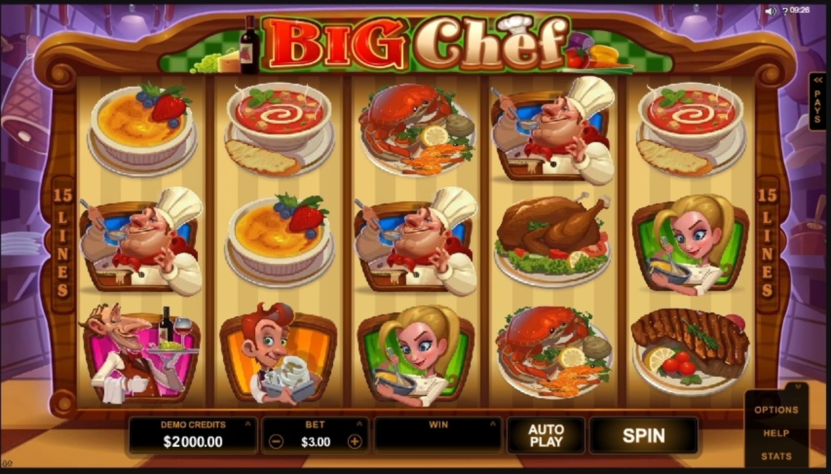Reels in Big Chef Slot Game by Microgaming