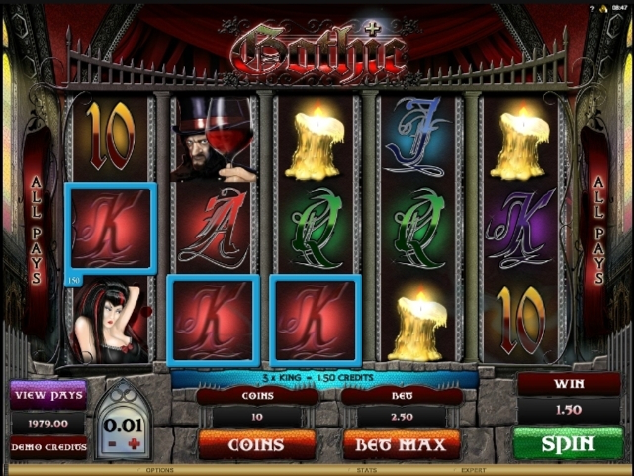 Win Money in Gothic Free Slot Game by Microgaming