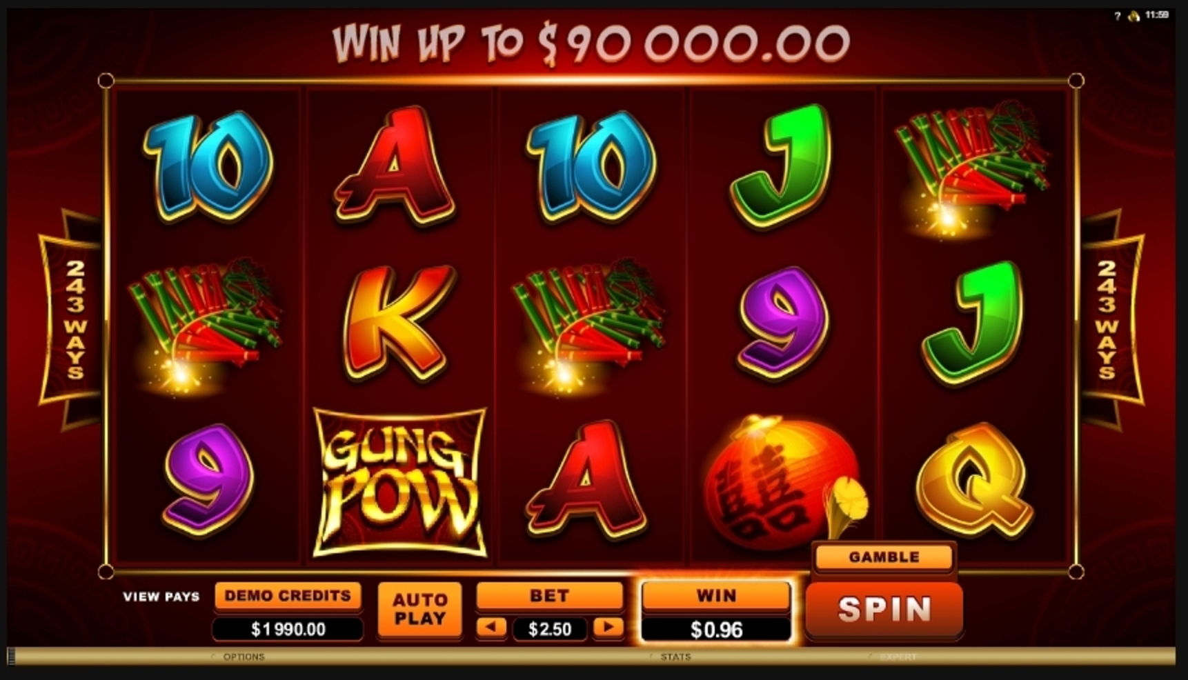 Win Money in Gung Pow Free Slot Game by Microgaming