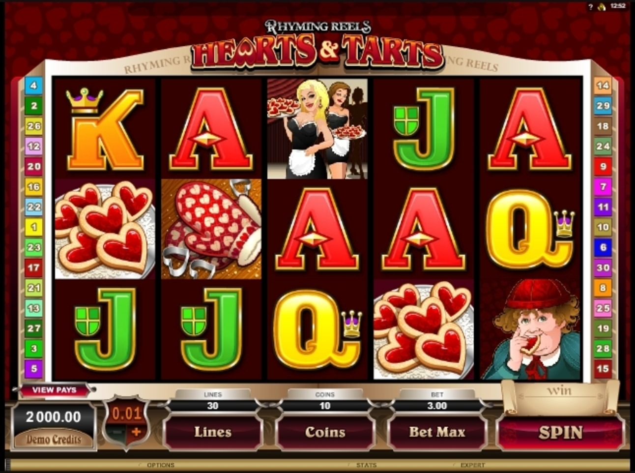 Reels in Hearts & Tarts Slot Game by Microgaming