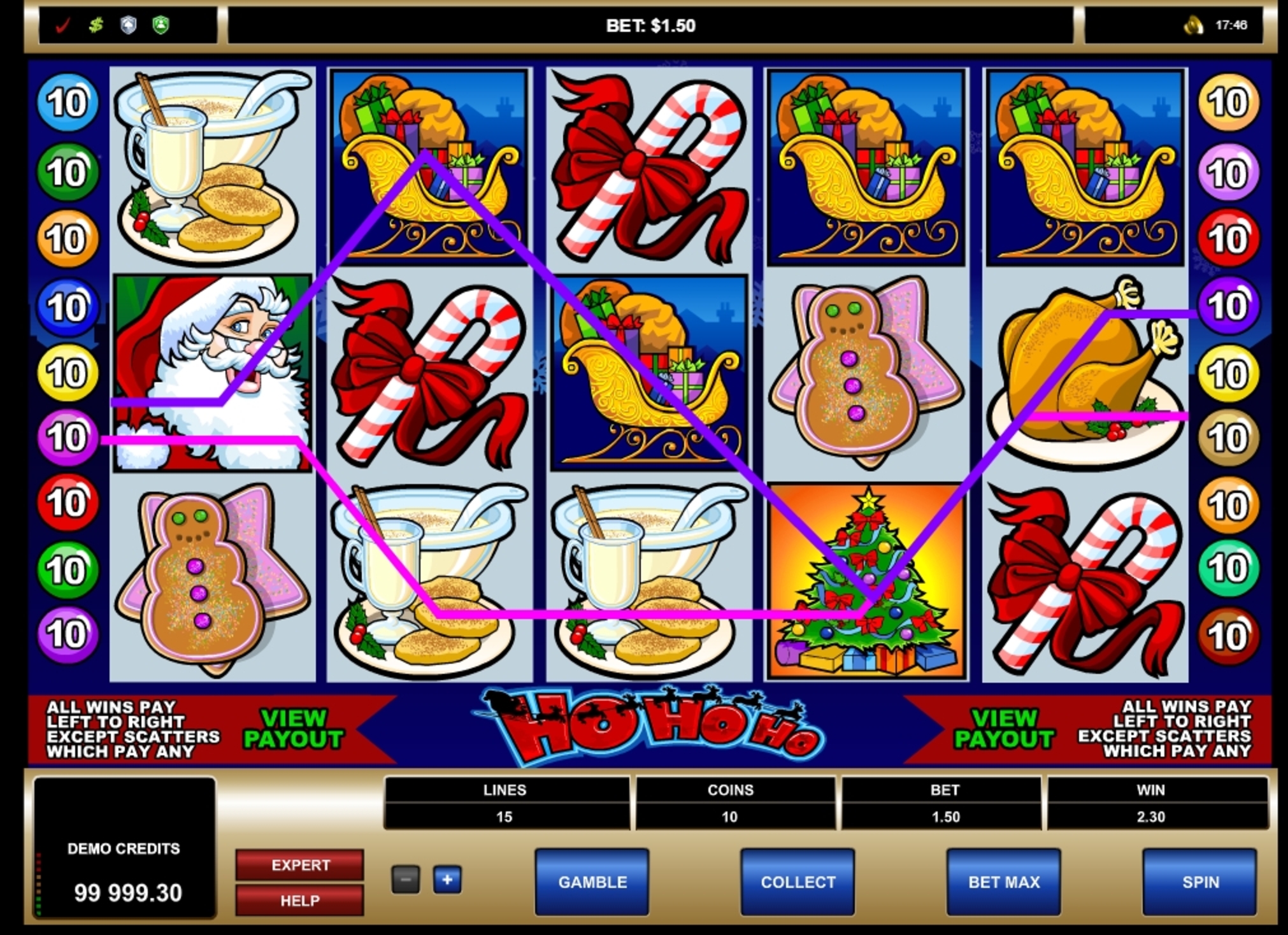 Win Money in Ho Ho Ho Free Slot Game by Microgaming