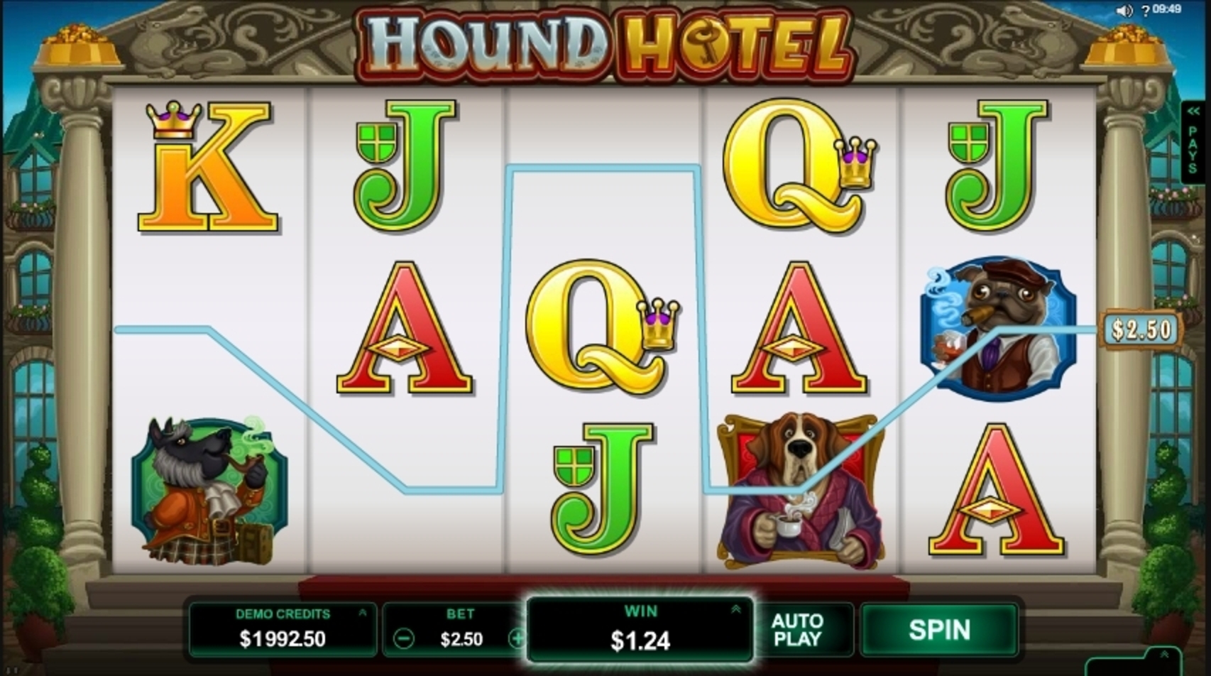 Win Money in Hound Hotel Free Slot Game by Microgaming