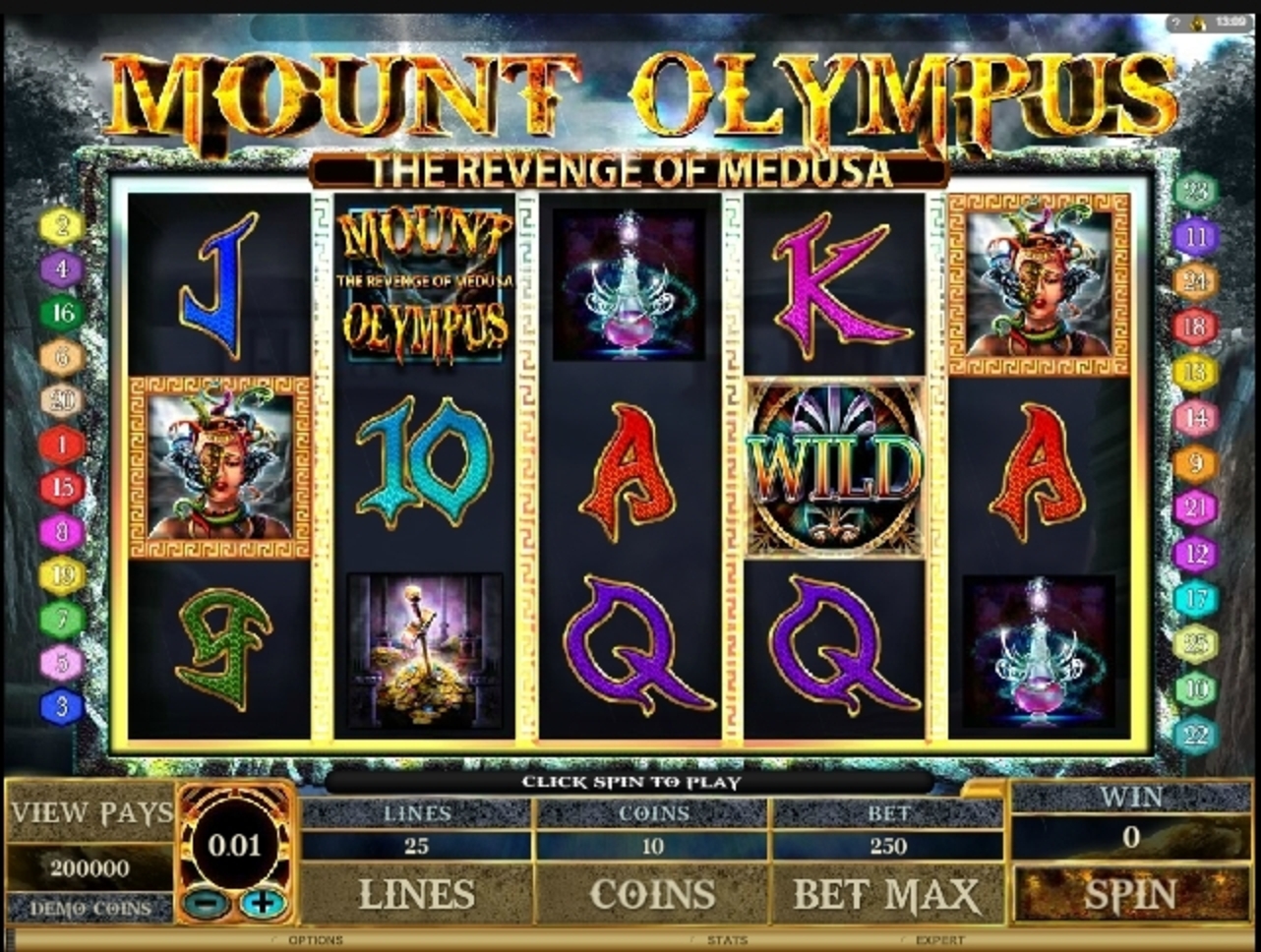 Reels in Mount Olympus Slot Game by Microgaming