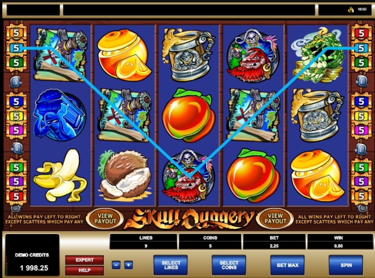 Win Money in Skull Duggery Free Slot Game by Microgaming