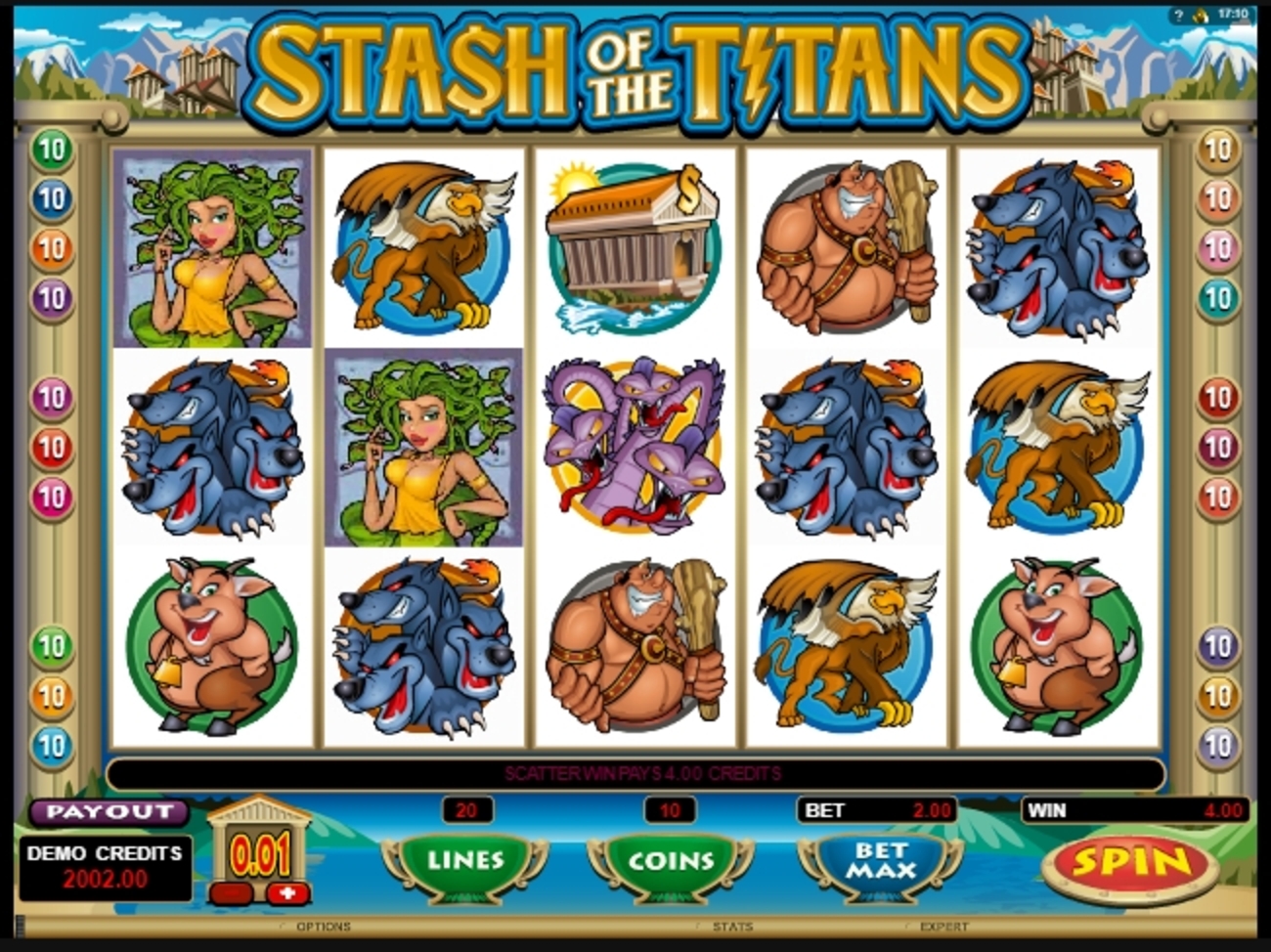 Win Money in Stash of the Titans Free Slot Game by Microgaming