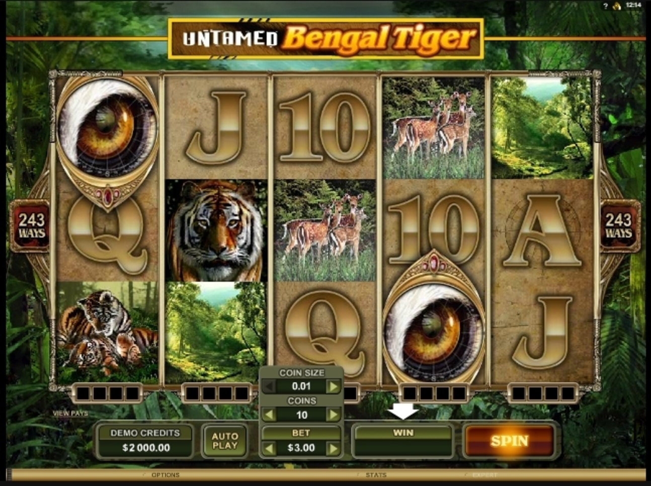Reels in Untamed Bengal Tiger Slot Game by Microgaming