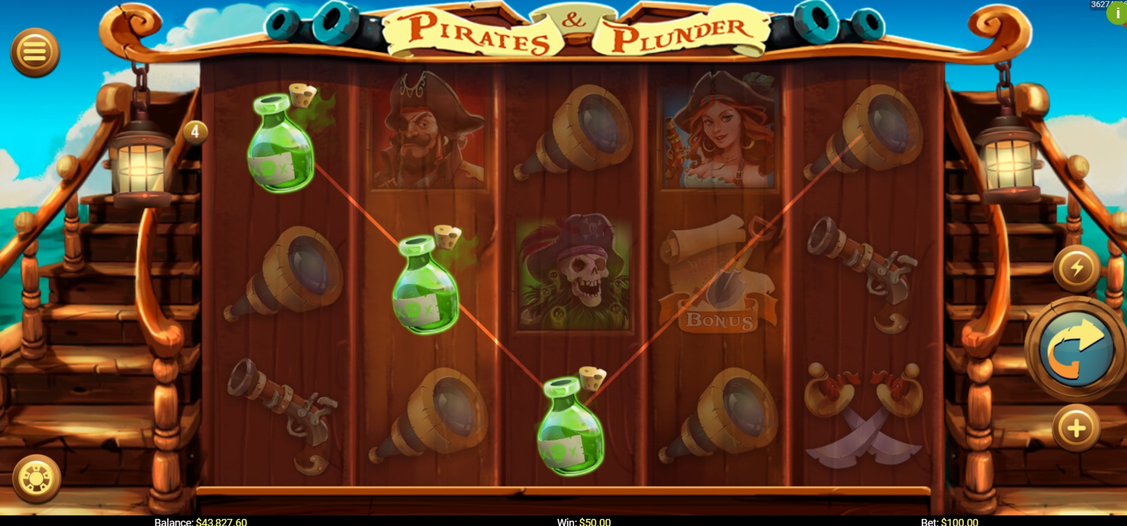 Win Money in Pirates and Plunder Free Slot Game by Mobilots