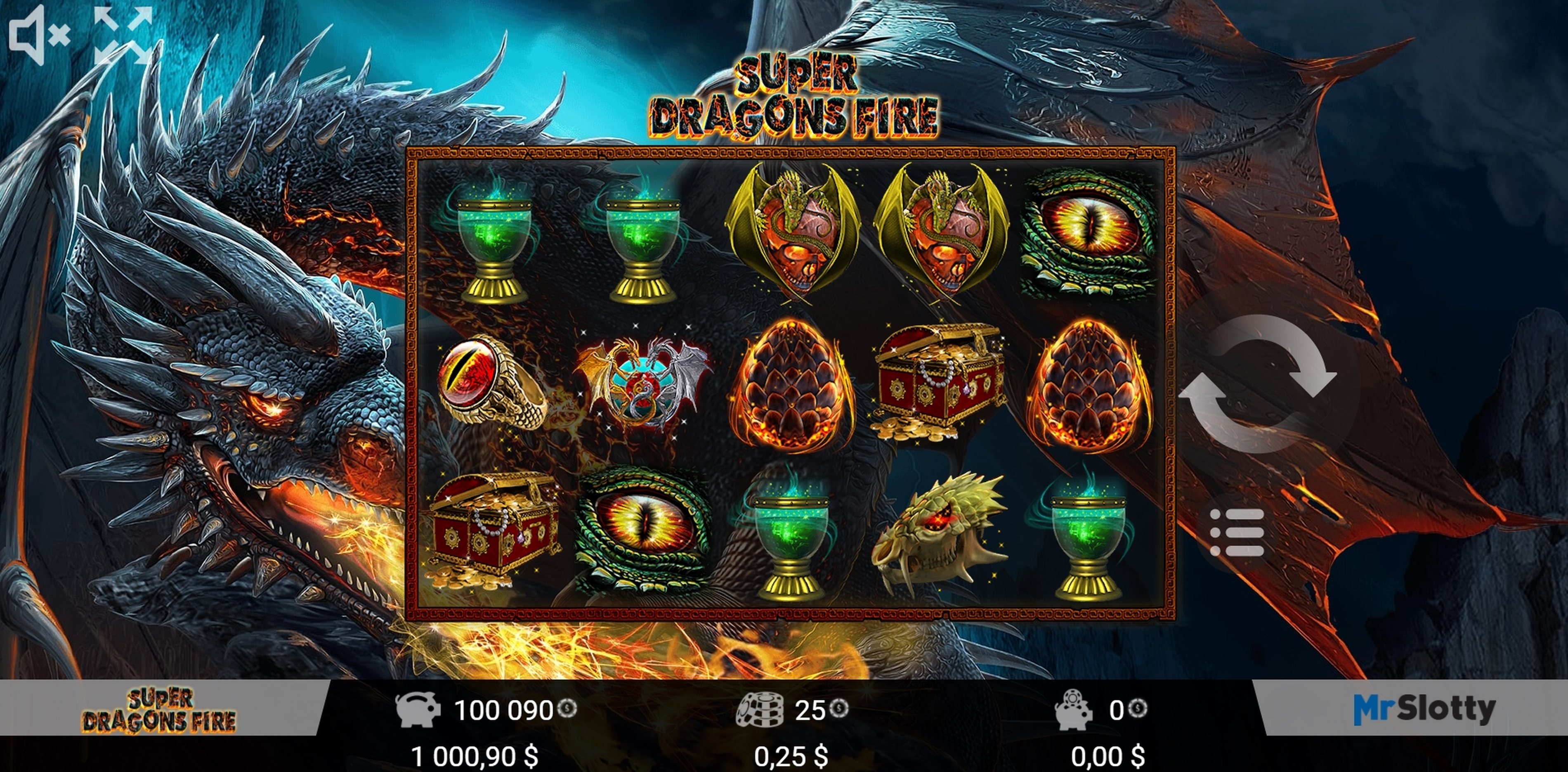 Reels in Super Dragons Fire Slot Game by Mr Slotty