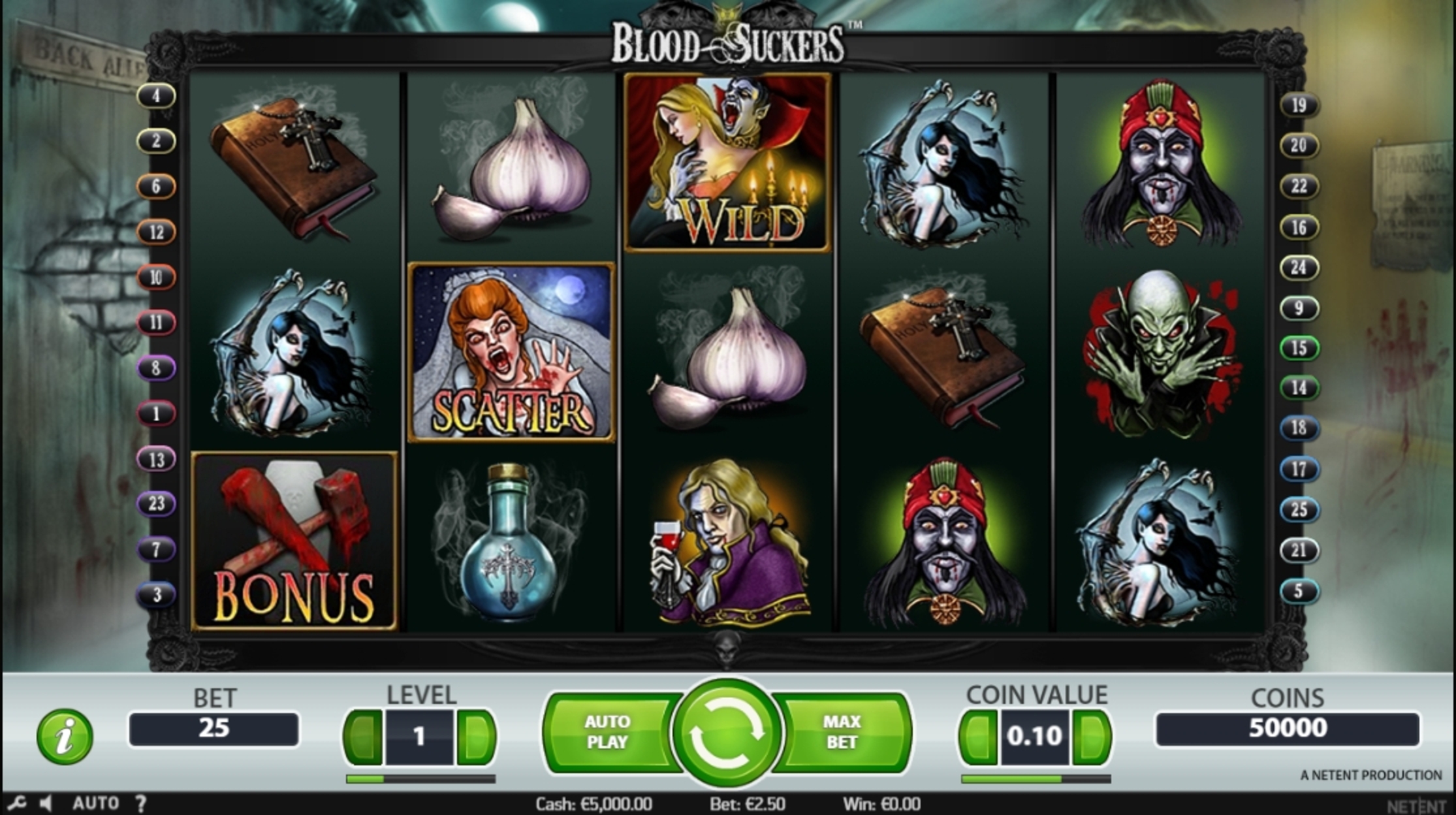 Reels in Blood Suckers Slot Game by NetEnt