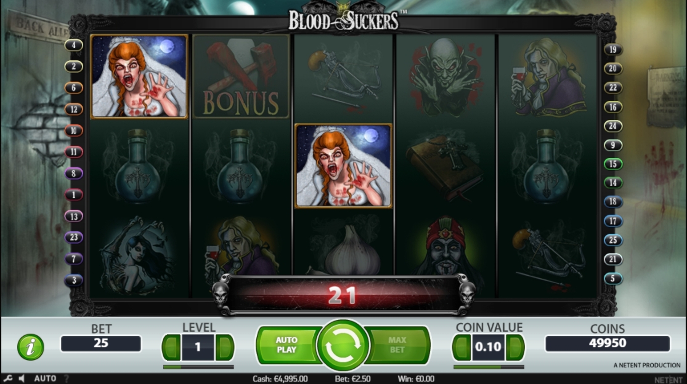 Win Money in Blood Suckers Free Slot Game by NetEnt