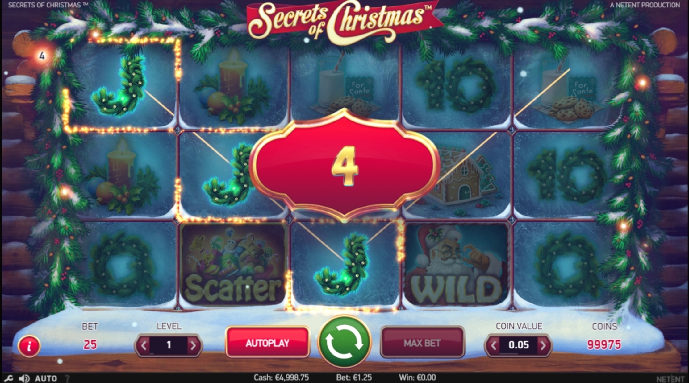Win Money in Secrets of Christmas Free Slot Game by NetEnt