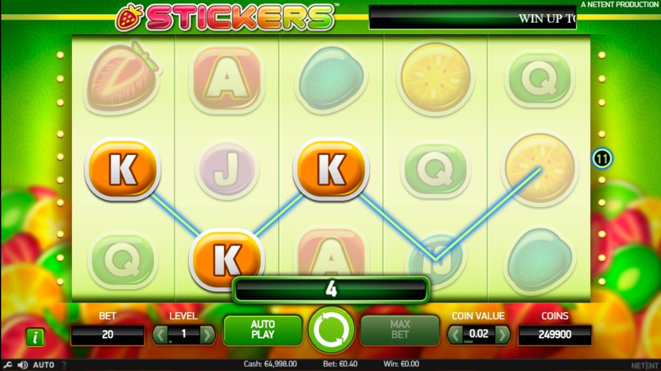 Win Money in Stickers Free Slot Game by NetEnt