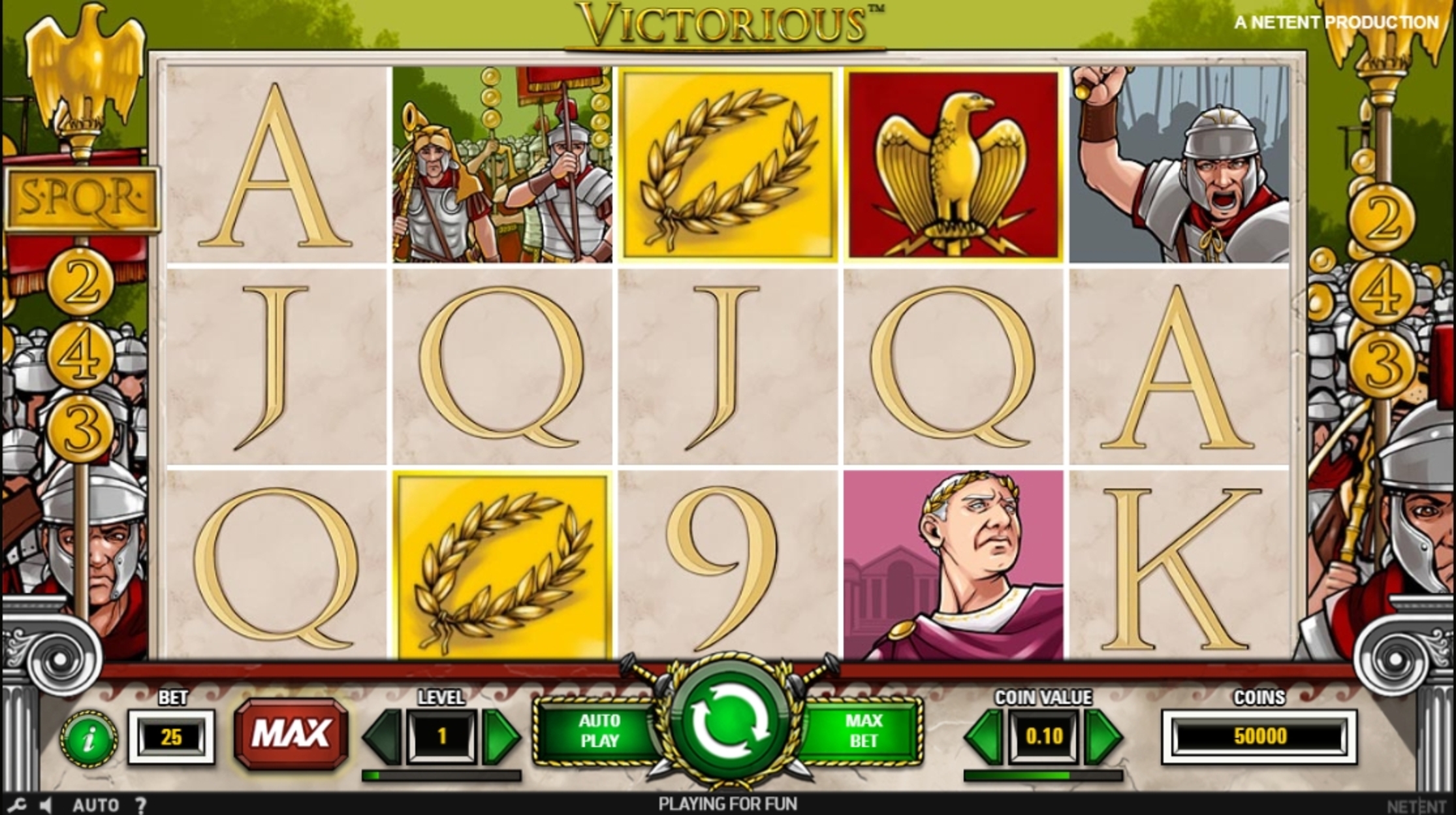 Reels in Victorious Slot Game by NetEnt