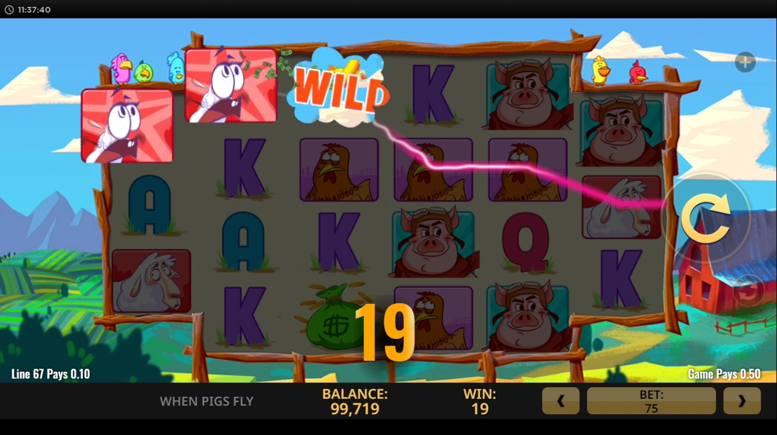 Win Money in When Pigs Fly Free Slot Game by NetEnt