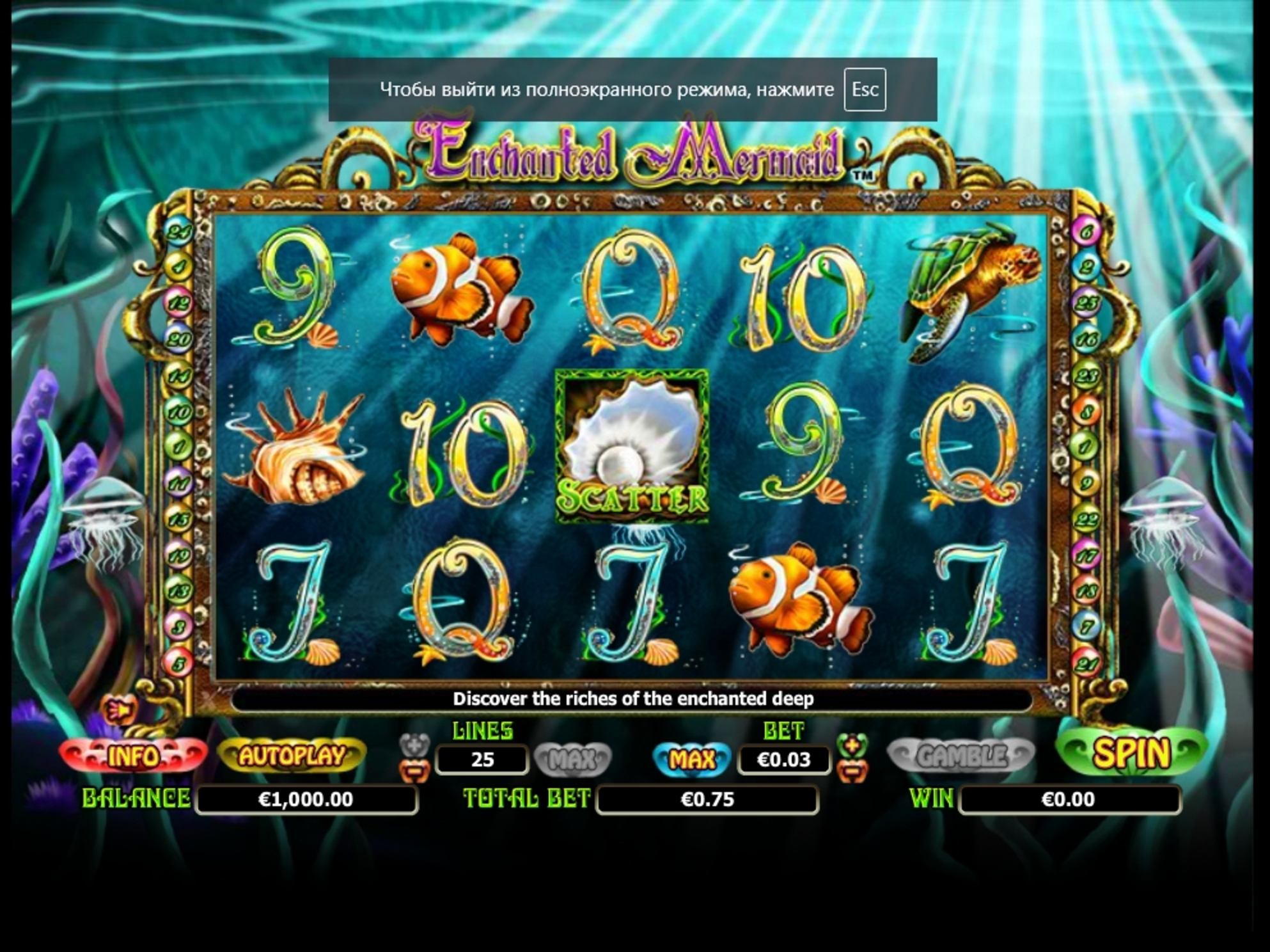 Reels in Enchanted Mermaid Slot Game by NextGen Gaming