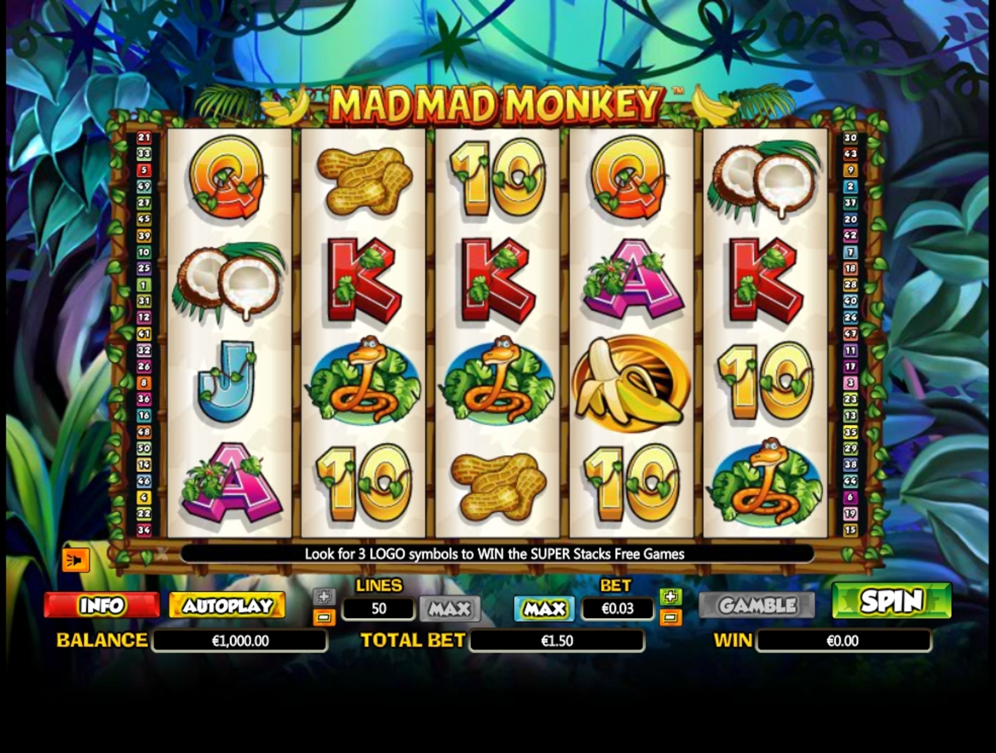 Reels in Mad Mad Monkey Slot Game by NextGen Gaming