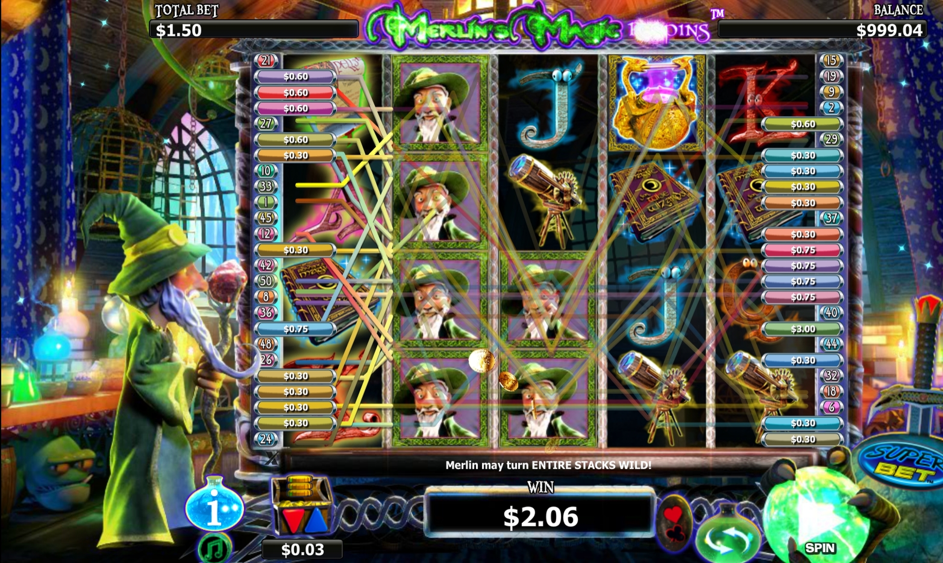 Win Money in Merlin's Magic Respins Free Slot Game by NextGen Gaming