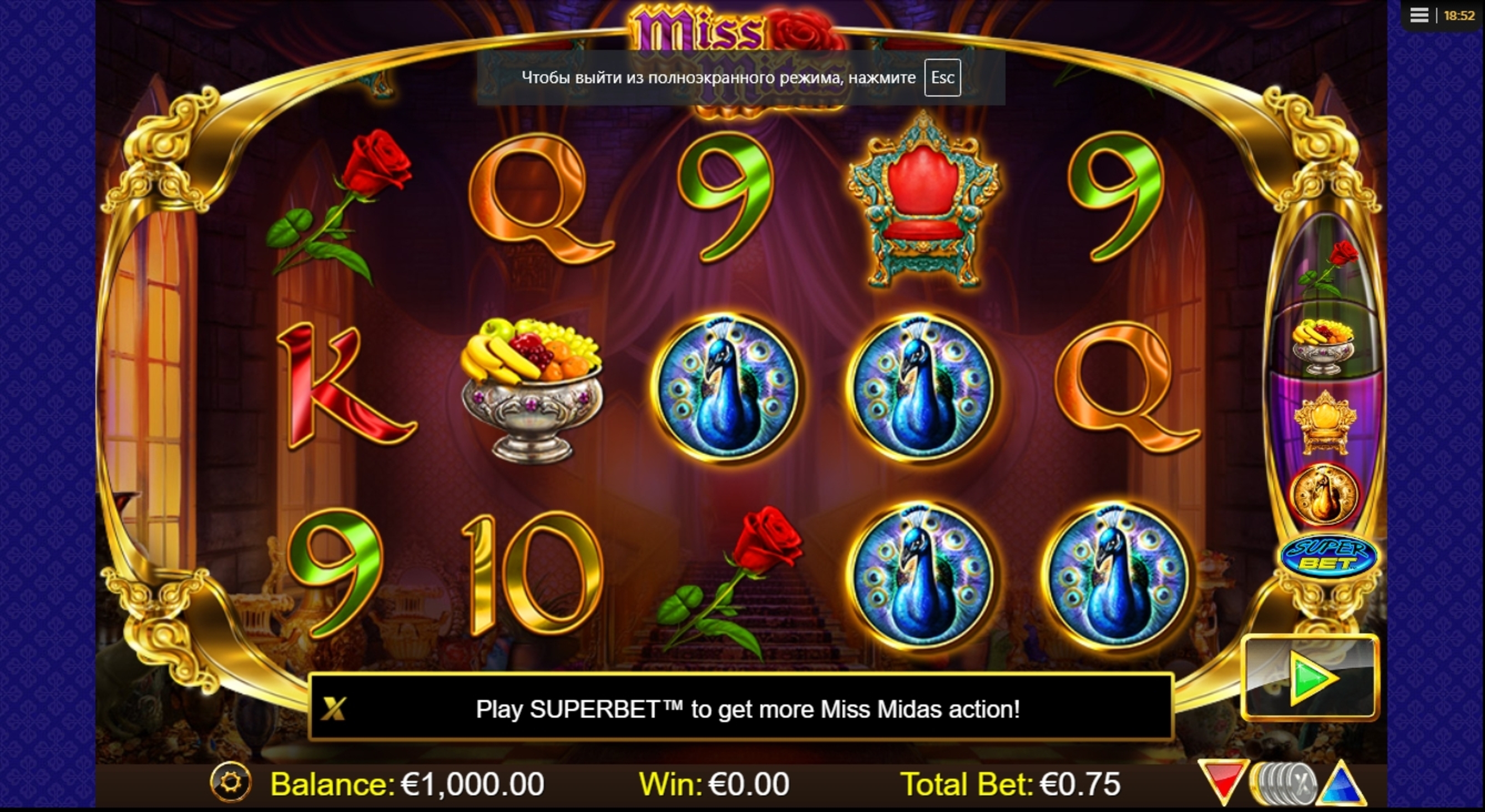 Reels in Miss Midas Slot Game by NextGen Gaming