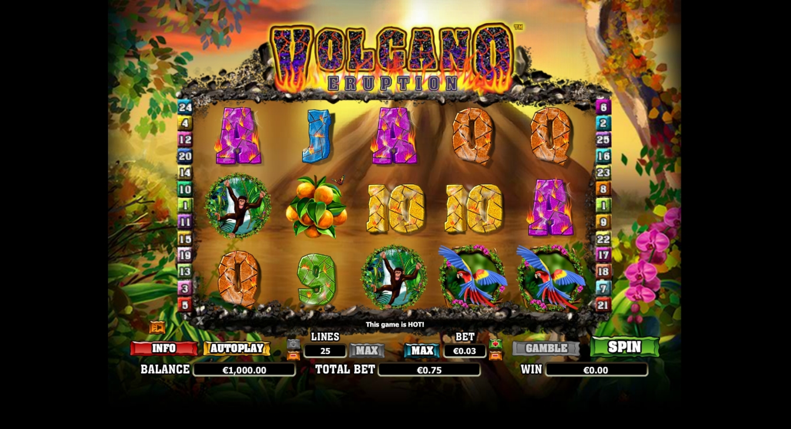 Reels in Volcano Eruption Slot Game by NextGen Gaming