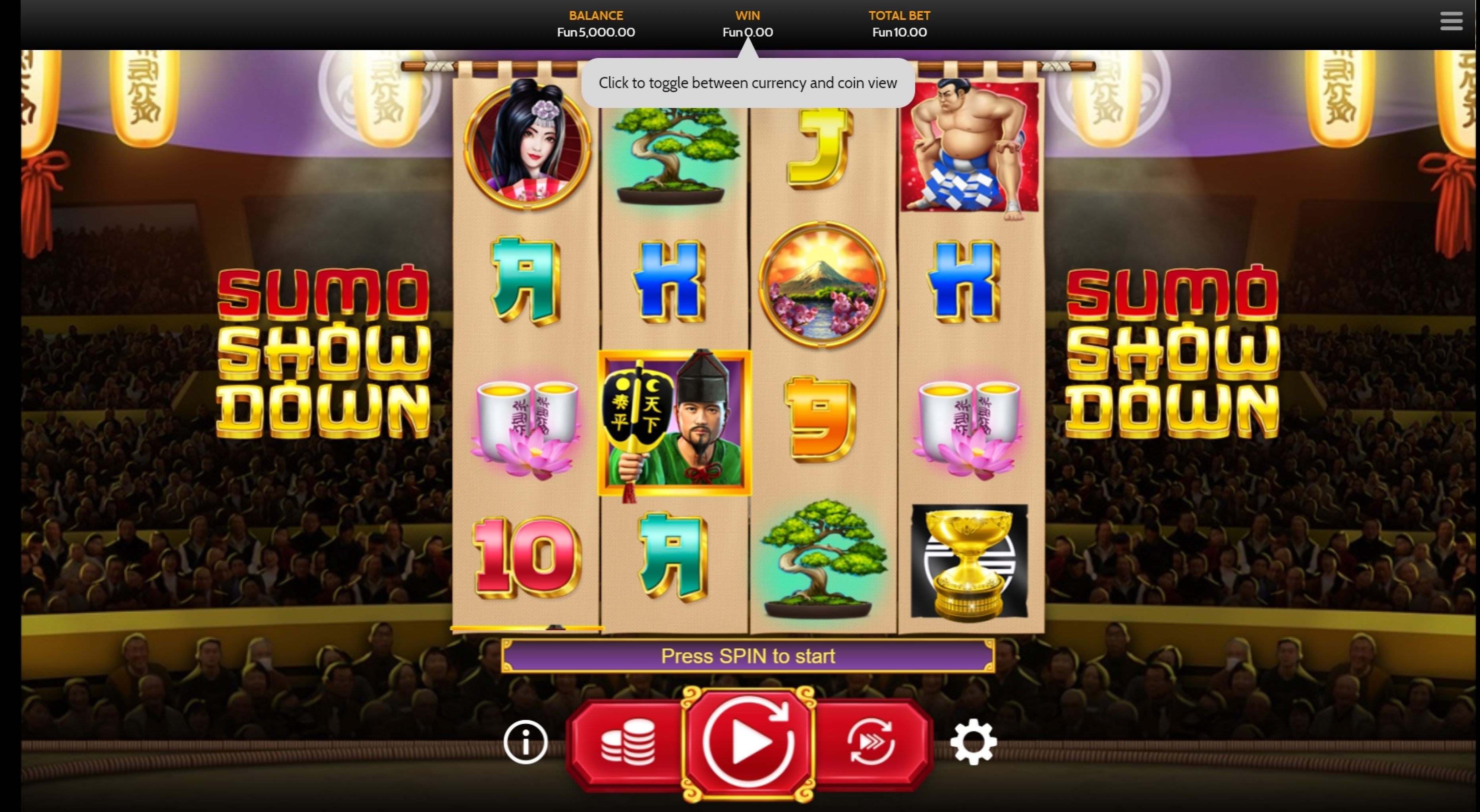 Reels in Sumo Showdown Slot Game by OneTouch Games