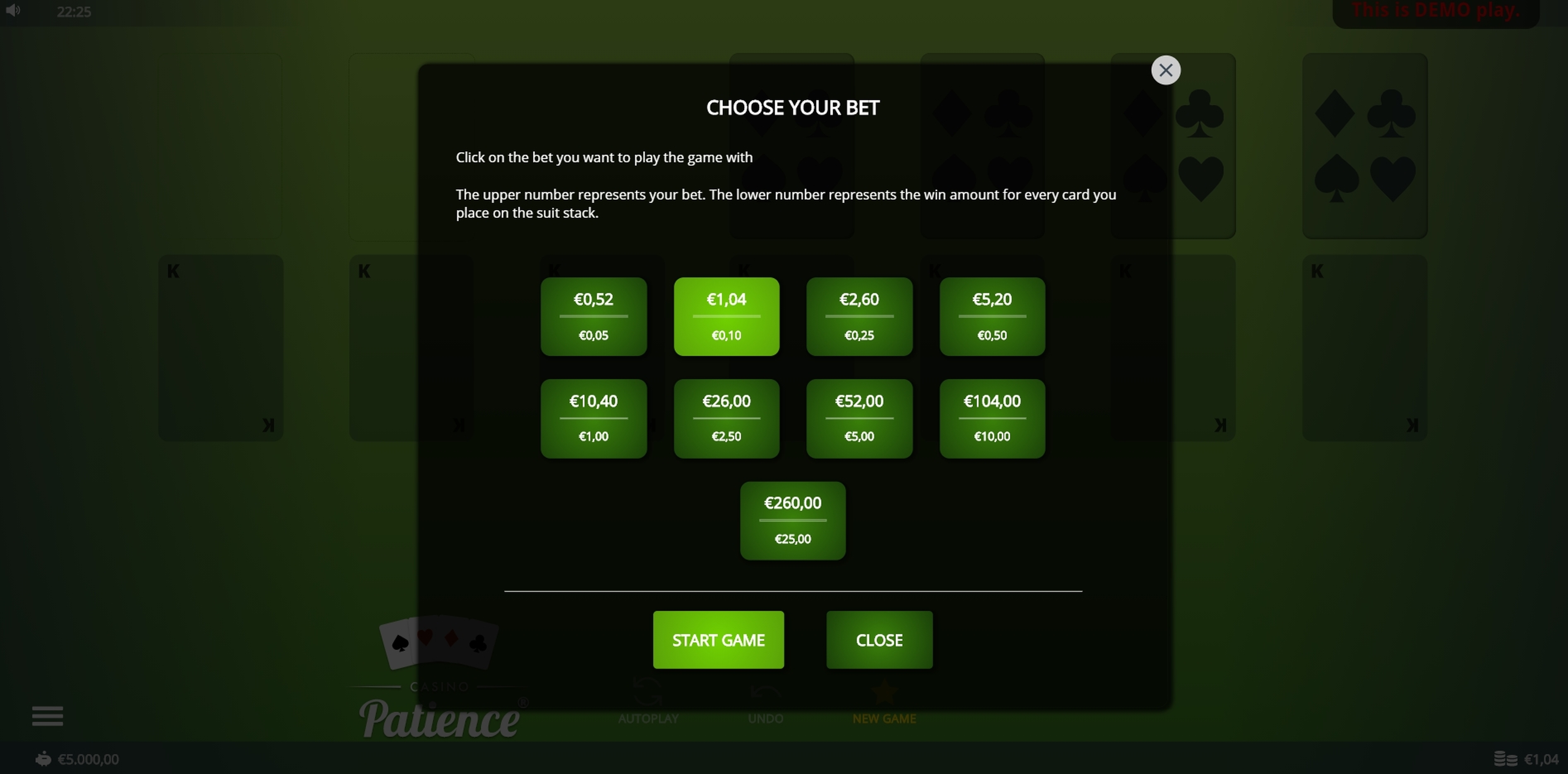 Play Casino Patience Free Casino Slot Game by Oryx Gaming