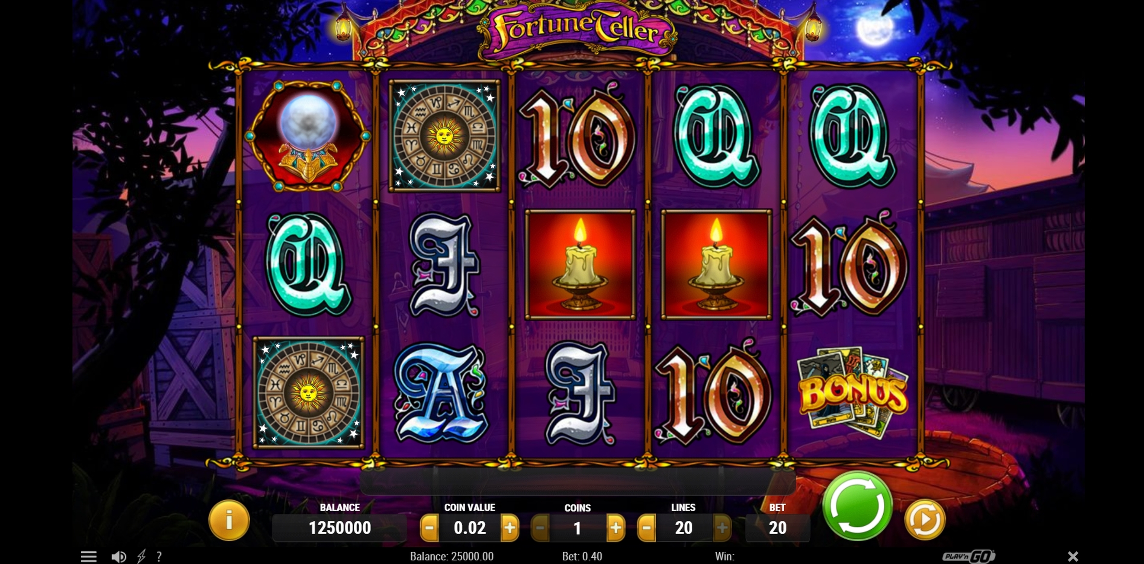 Reels in Fortune Teller Slot Game by Playn GO