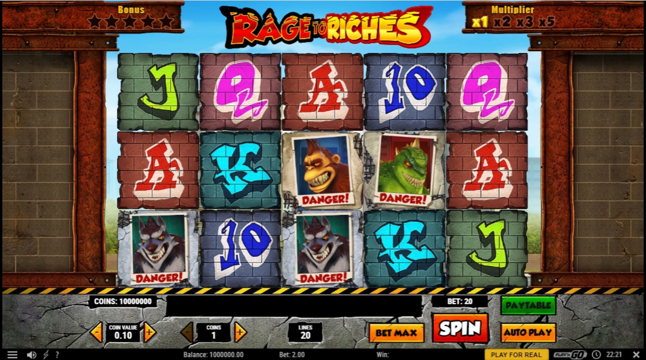 Reels in Rage to Riches Slot Game by Playn GO