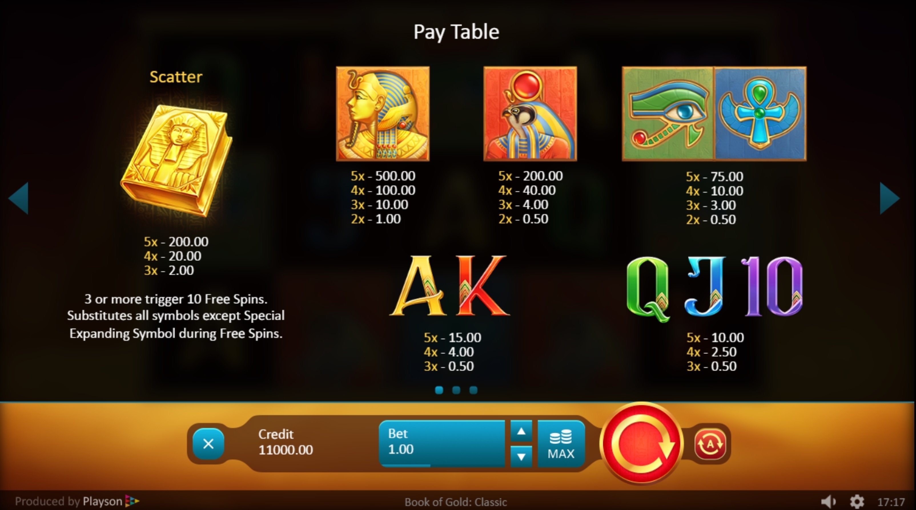 Info of Book of Gold: Classic Slot Game by Playson