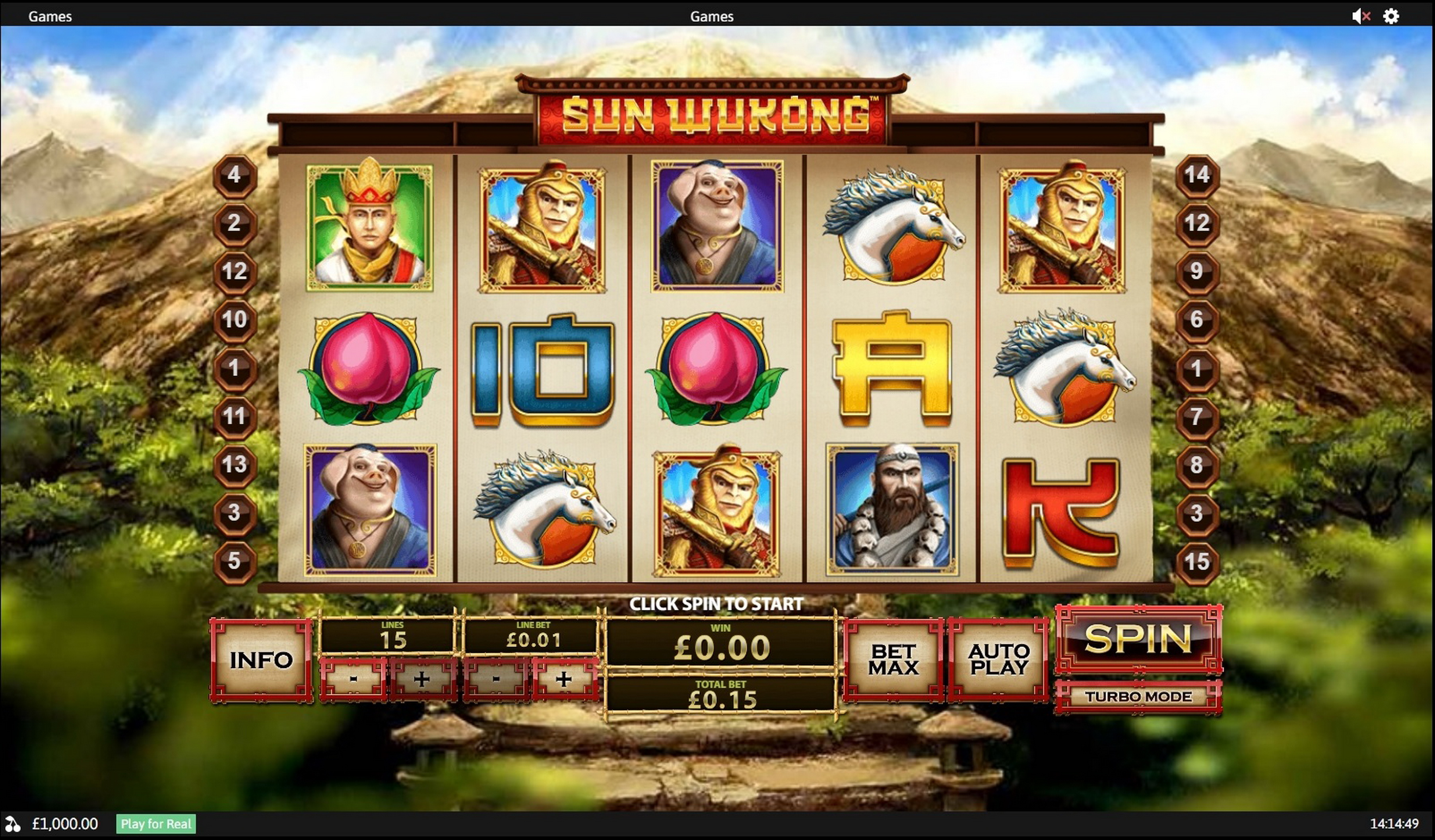 Reels in Sun Wukong Slot Game by Playtech