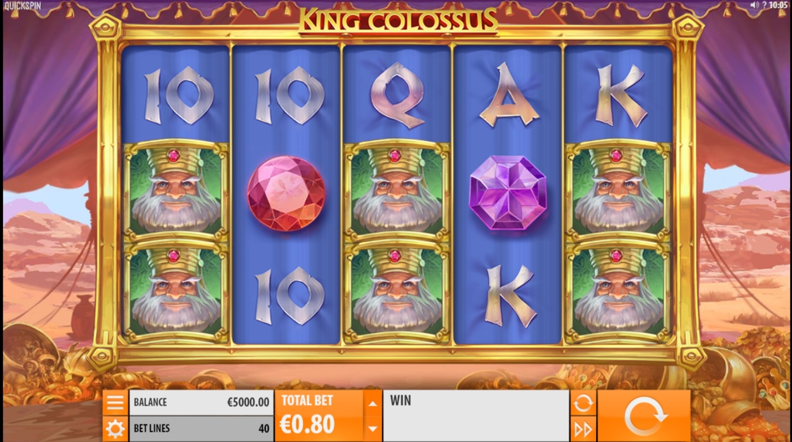 Reels in King Colossus Slot Game by Quickspin