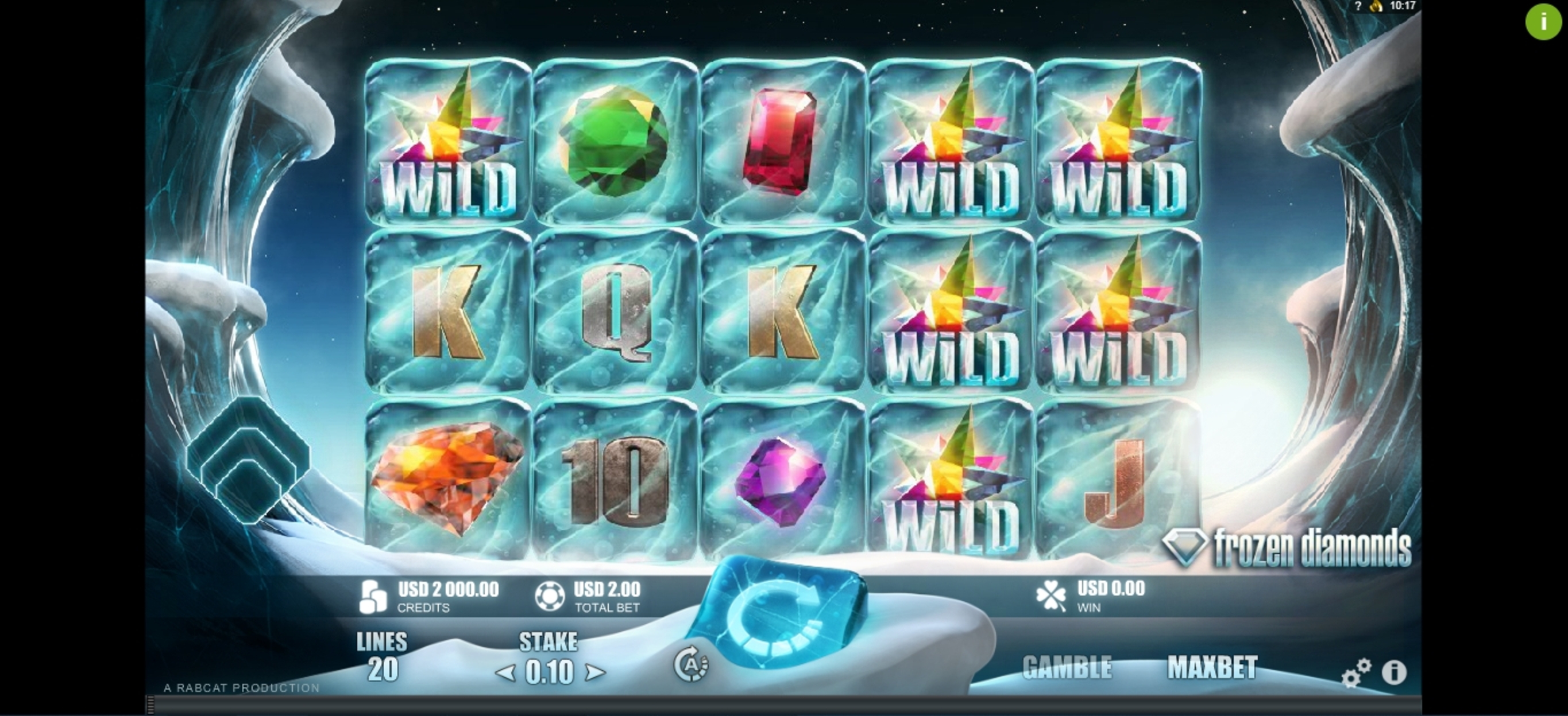 Reels in Frozen Diamonds Slot Game by Rabcat
