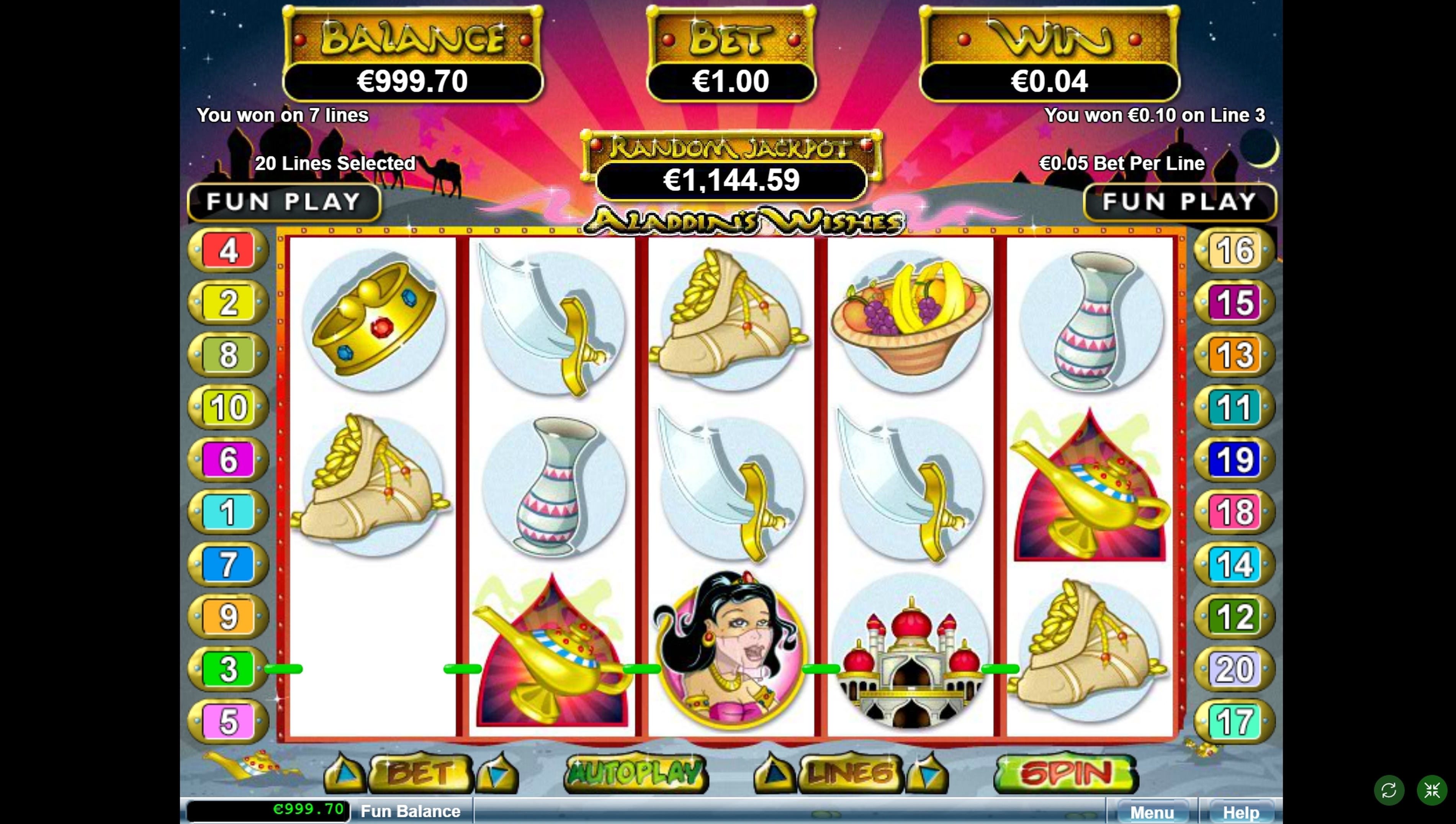 Win Money in Aladdin's wishes Free Slot Game by Real Time Gaming