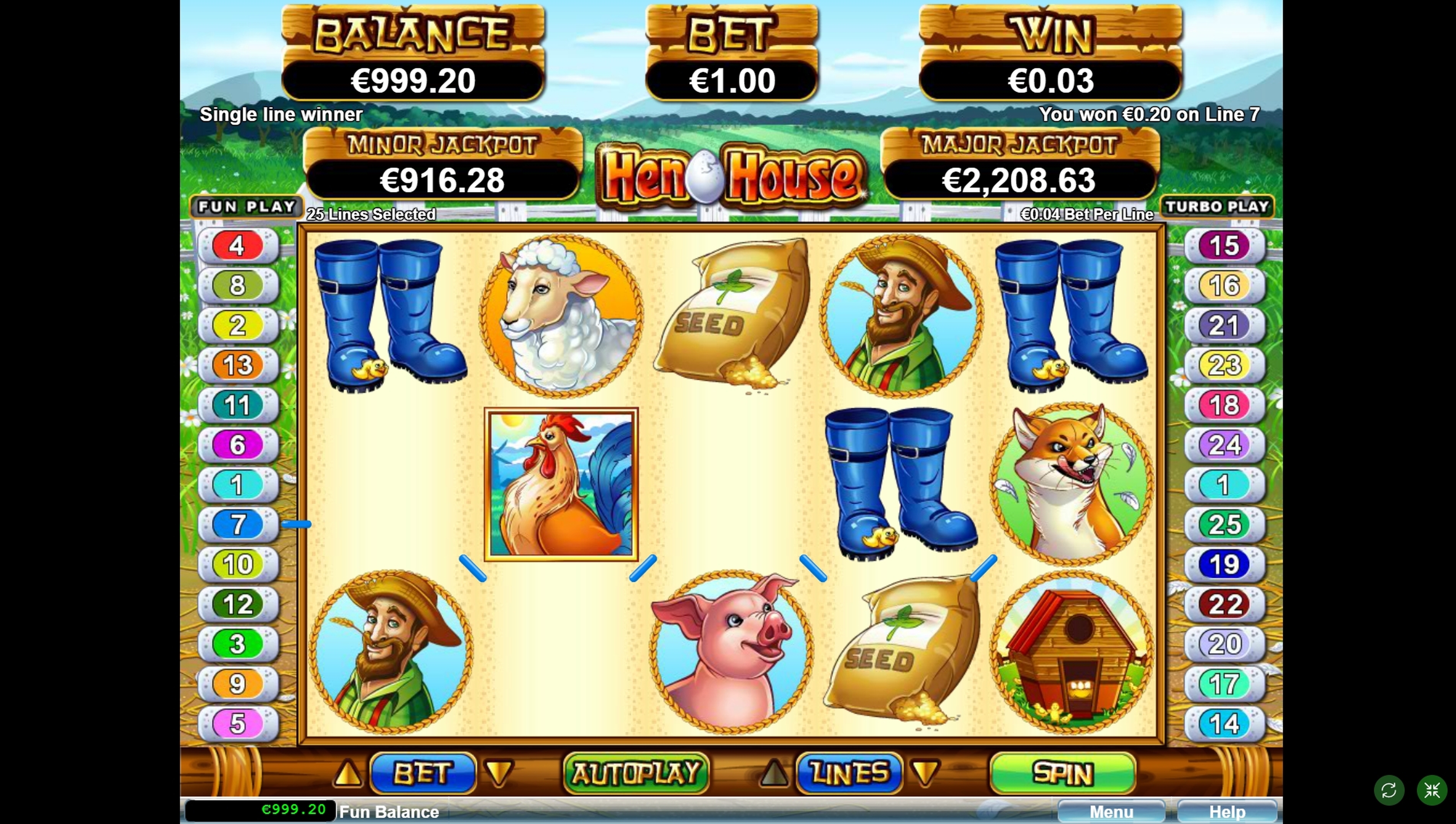Win Money in Hen House Free Slot Game by Real Time Gaming