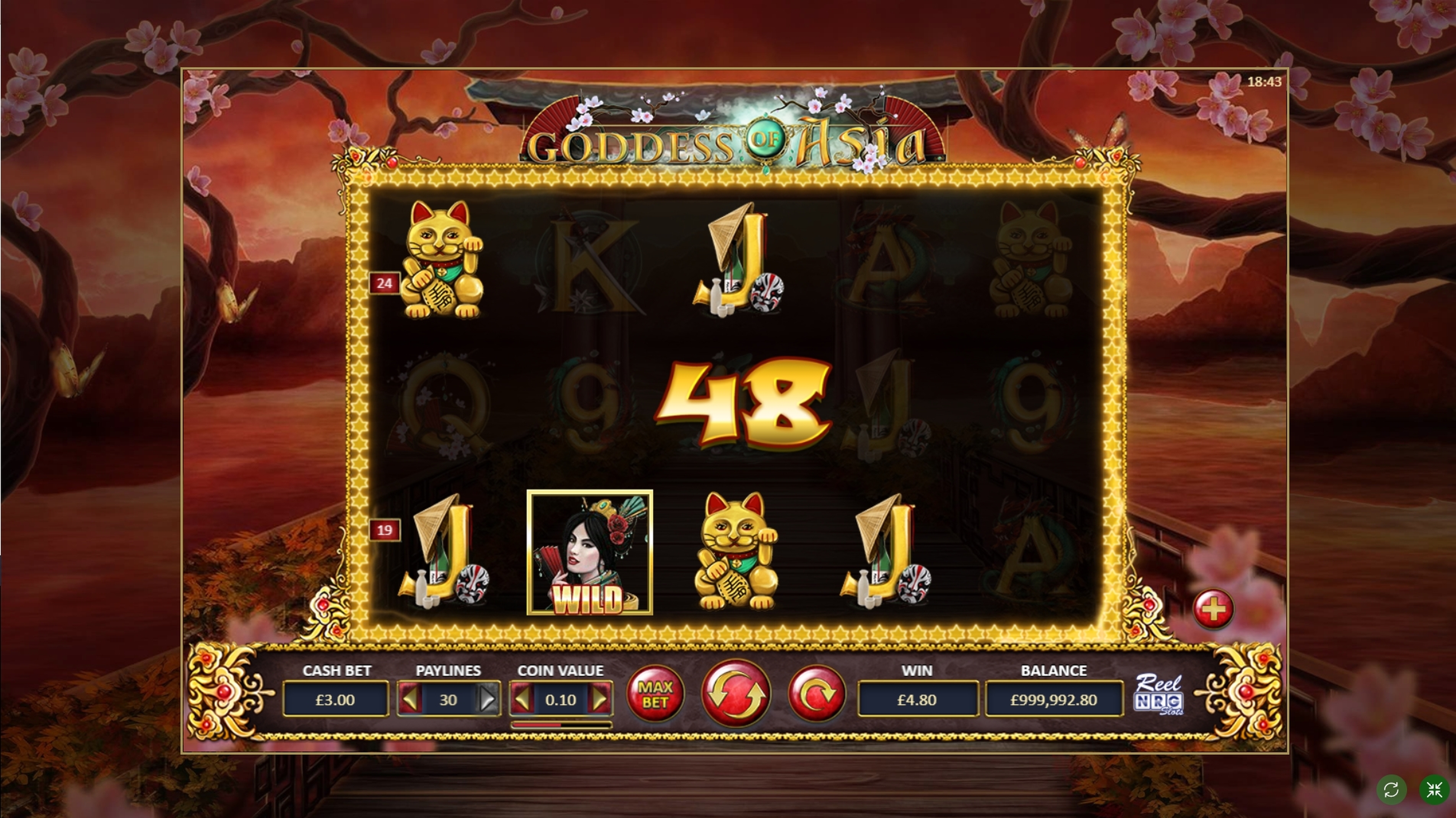 Win Money in Goddess of Asia Free Slot Game by ReelNRG Gaming