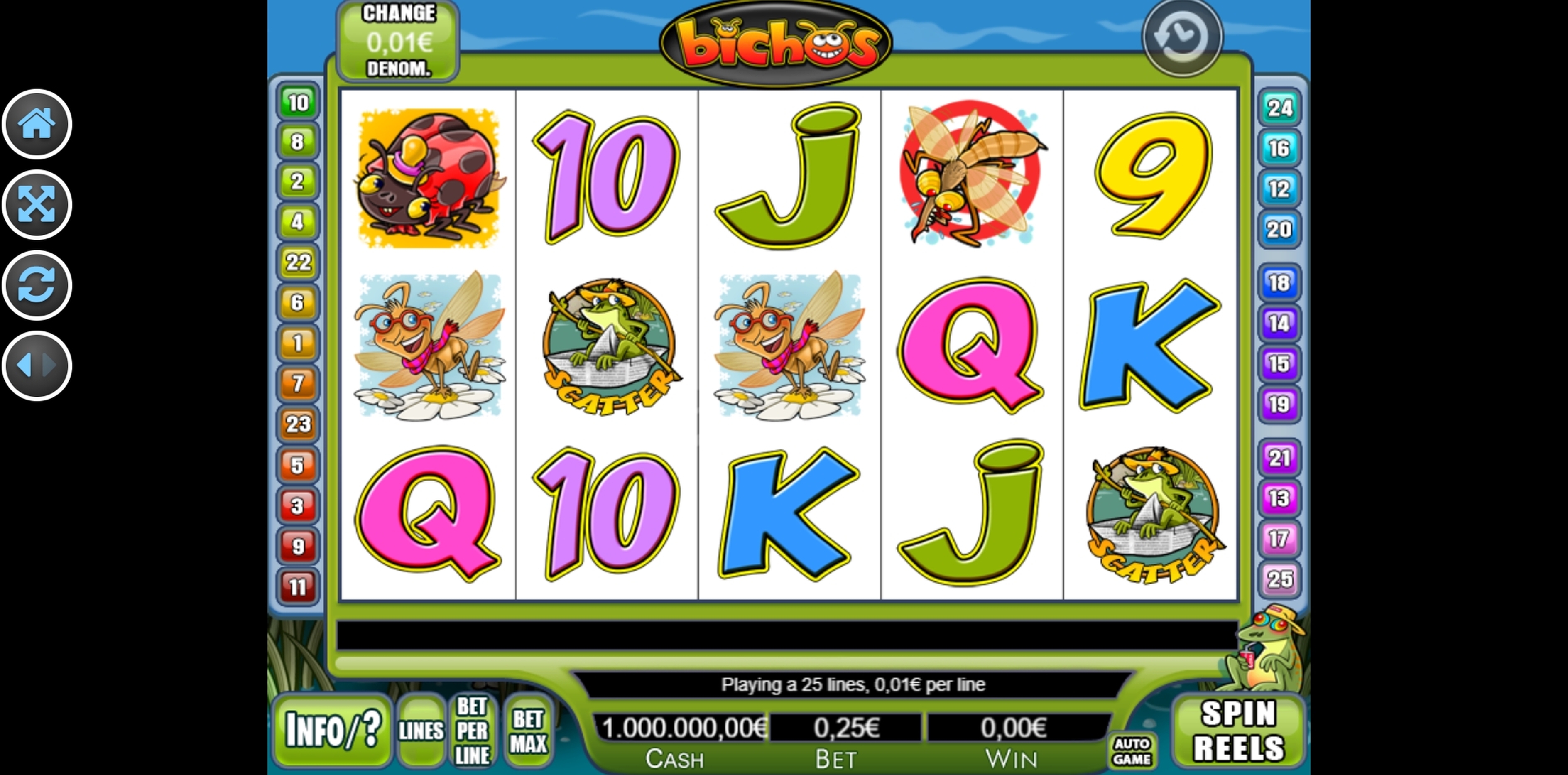 Reels in Bichos Slot Game by R. Franco