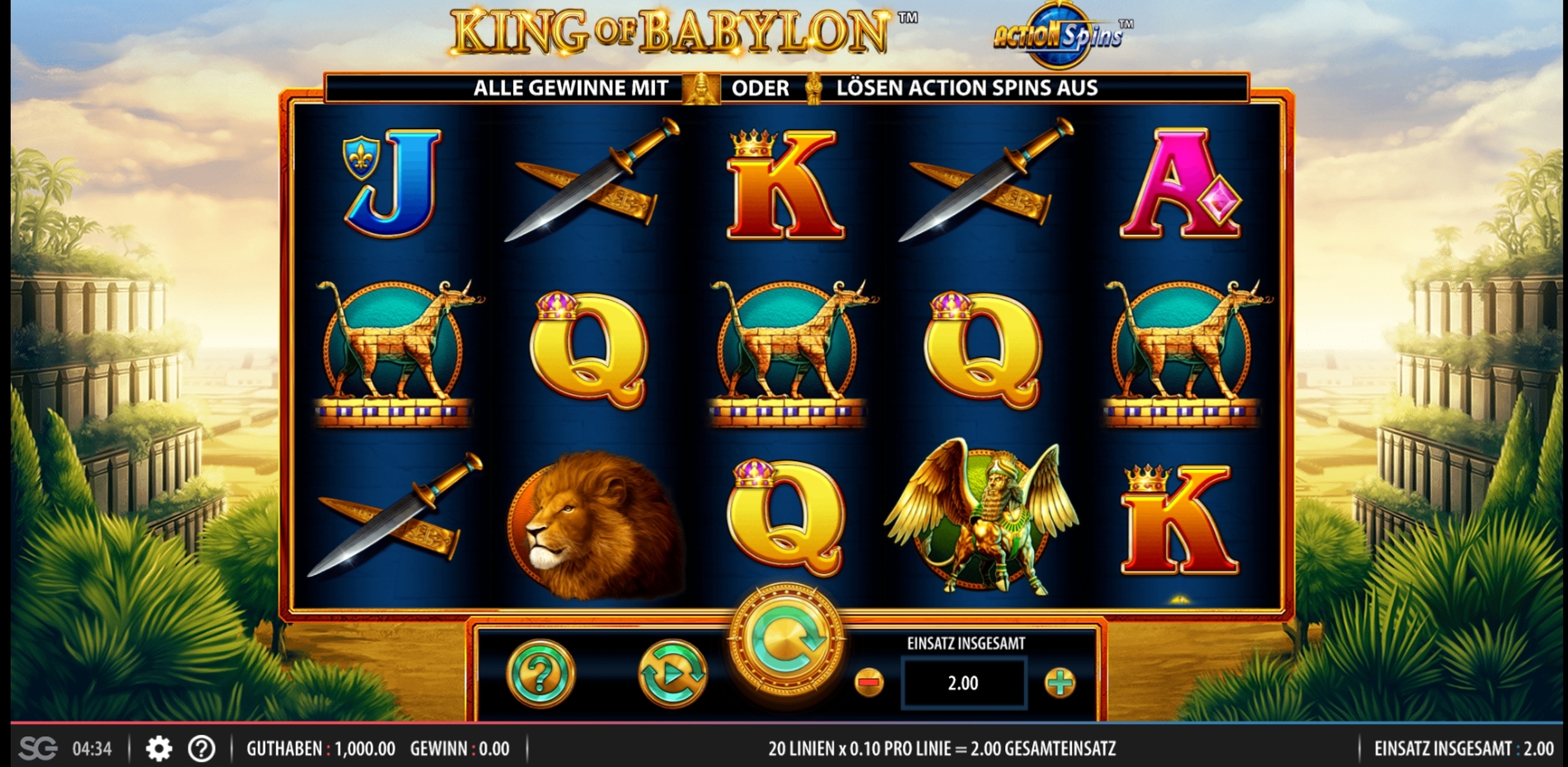 Reels in King of Babylon Slot Game by Shuffle Master