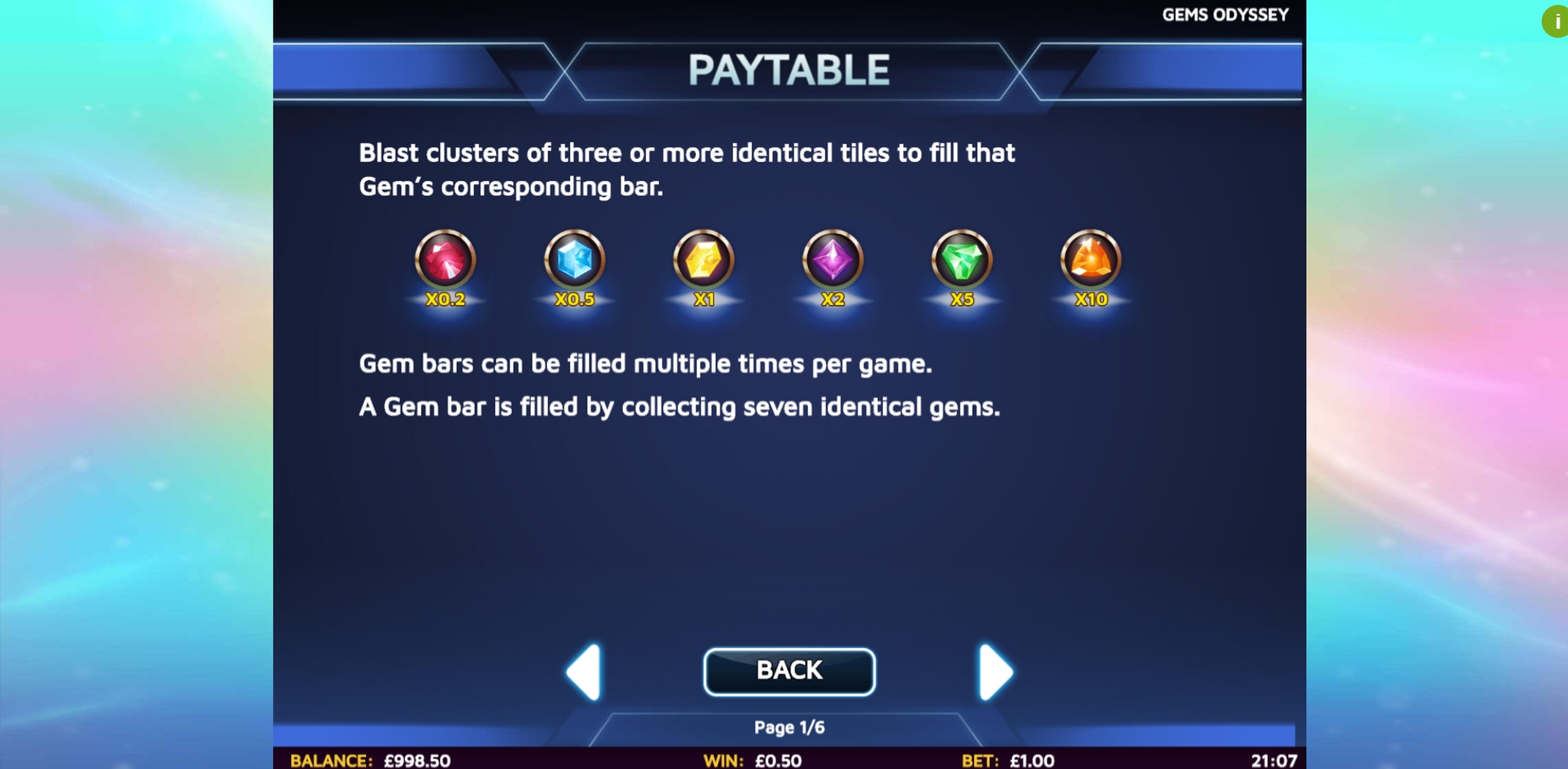 Info of Gems Odyssey Slot Game by Skillzzgaming