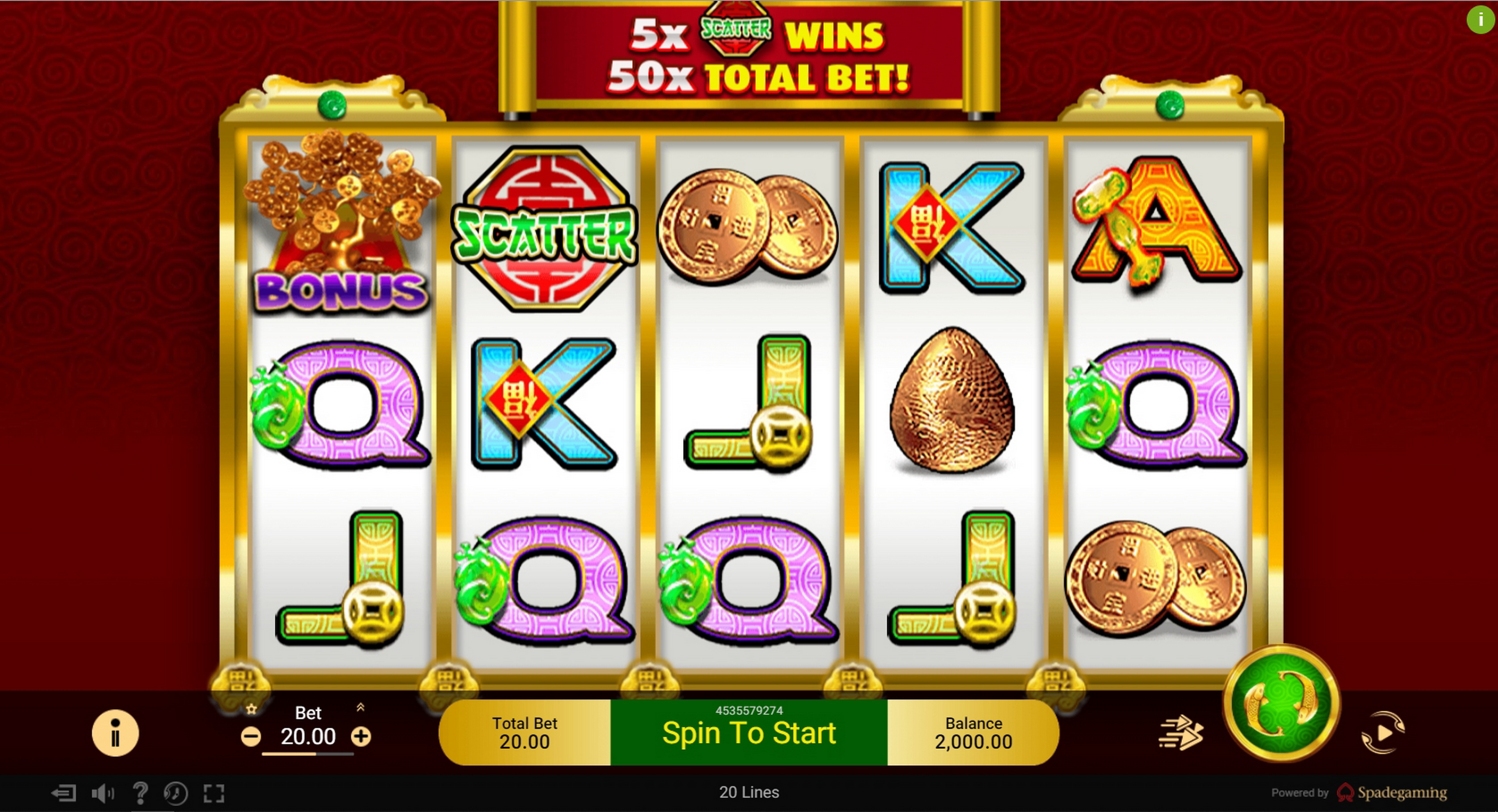 Reels in Lucky Koi Slot Game by Spade Gaming