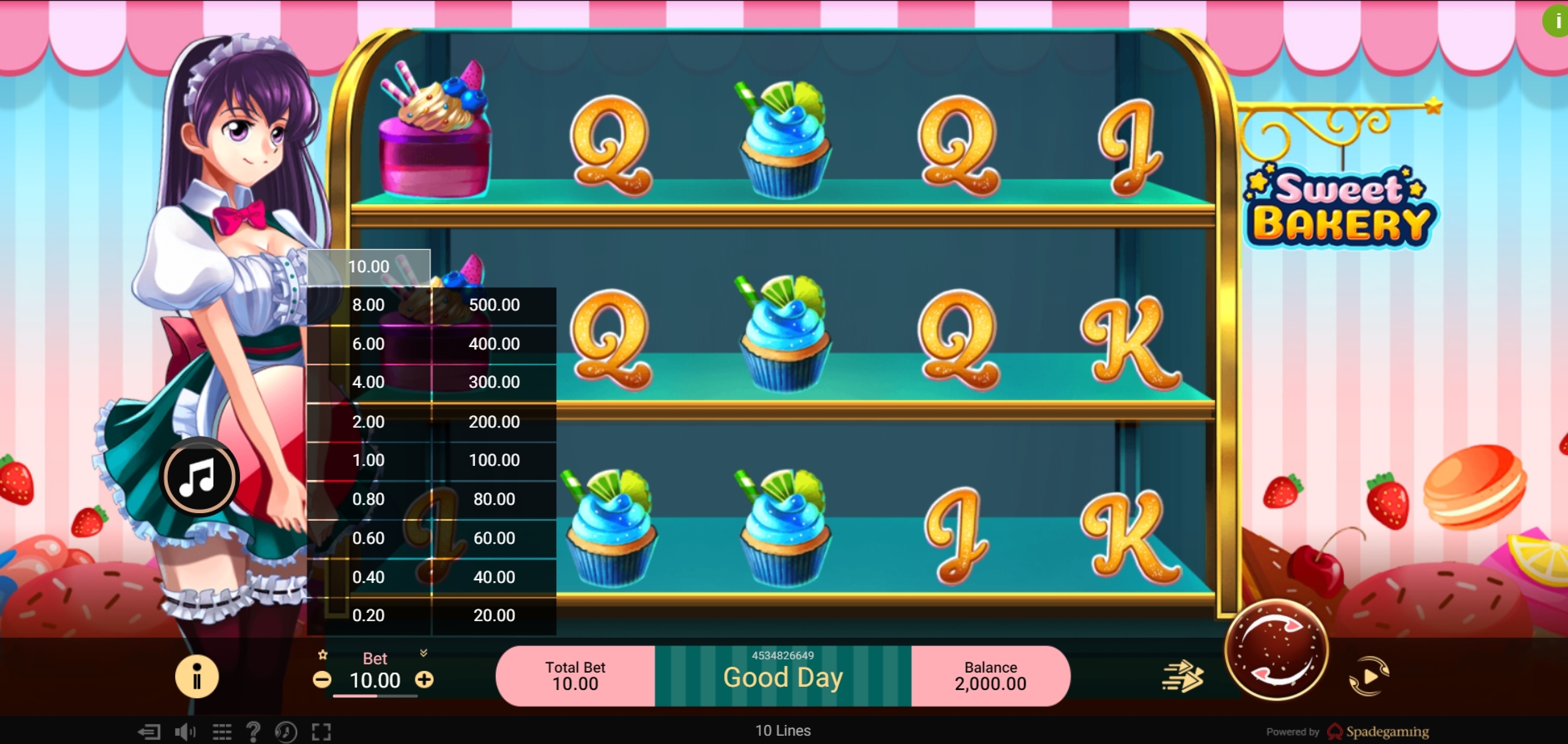 Reels in Sweet Bakery Slot Game by Spade Gaming