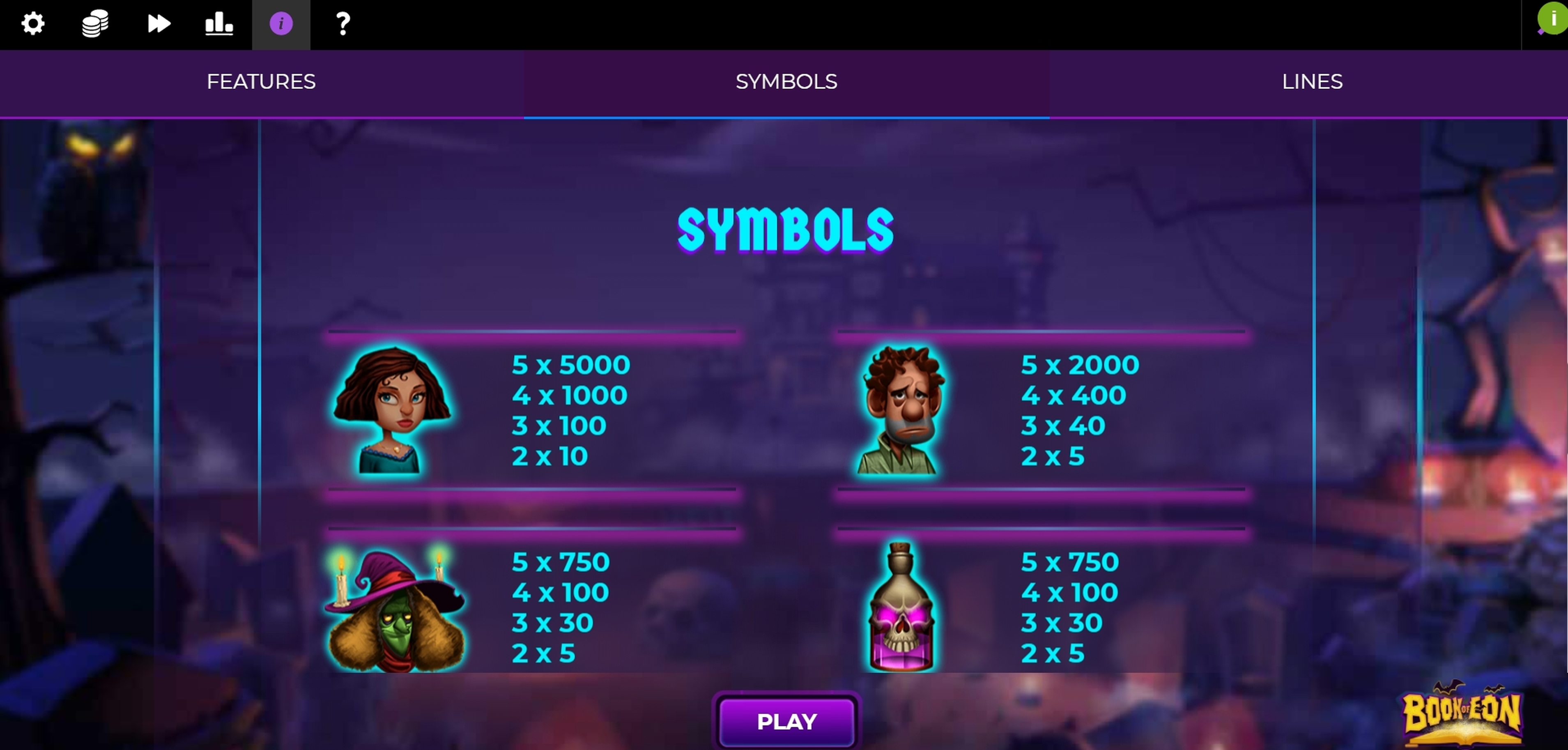 Info of Book of Eon Slot Game by Spinmatic