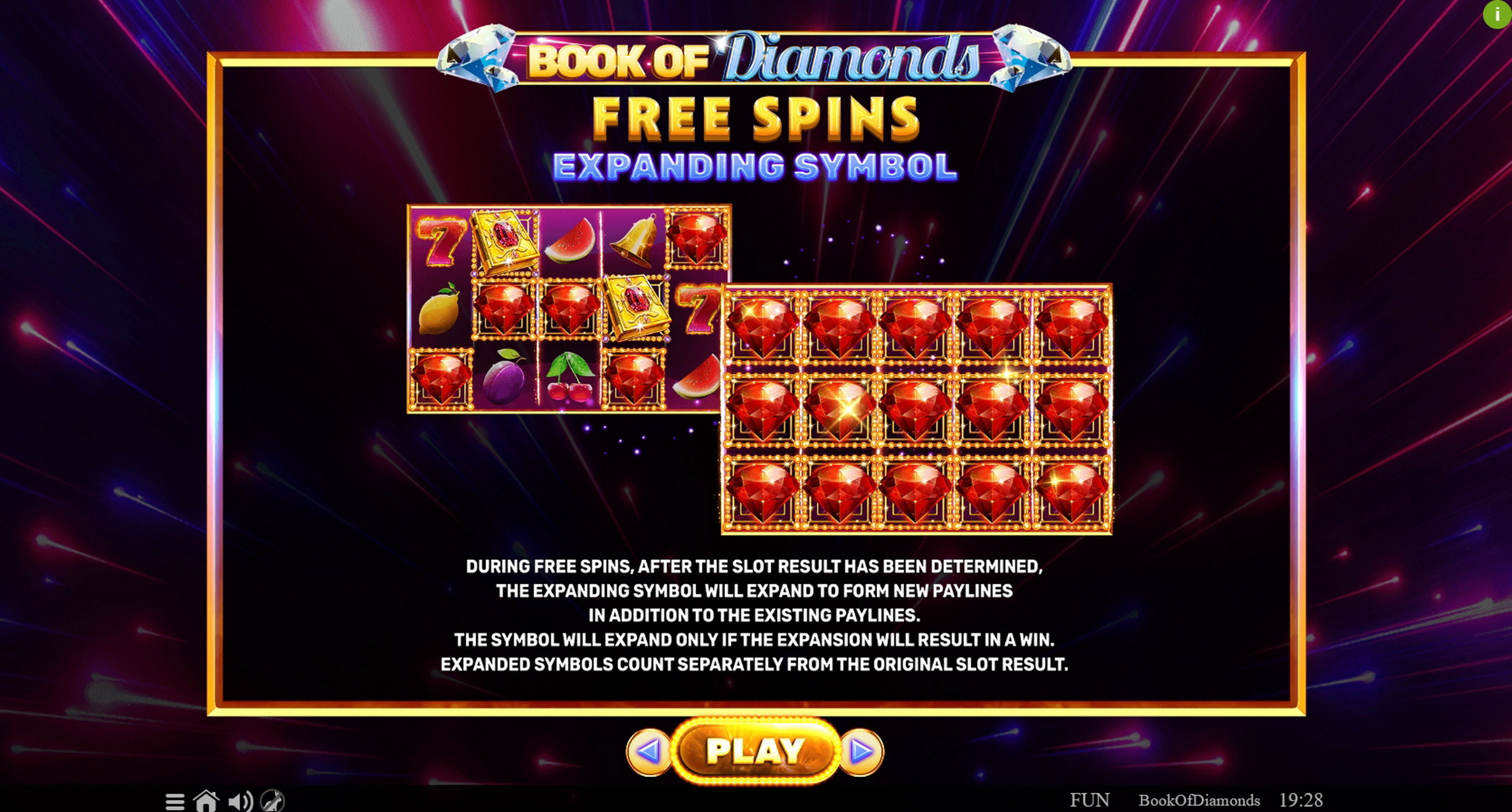 Info of Book of Diamonds Slot Game by Spinomenal