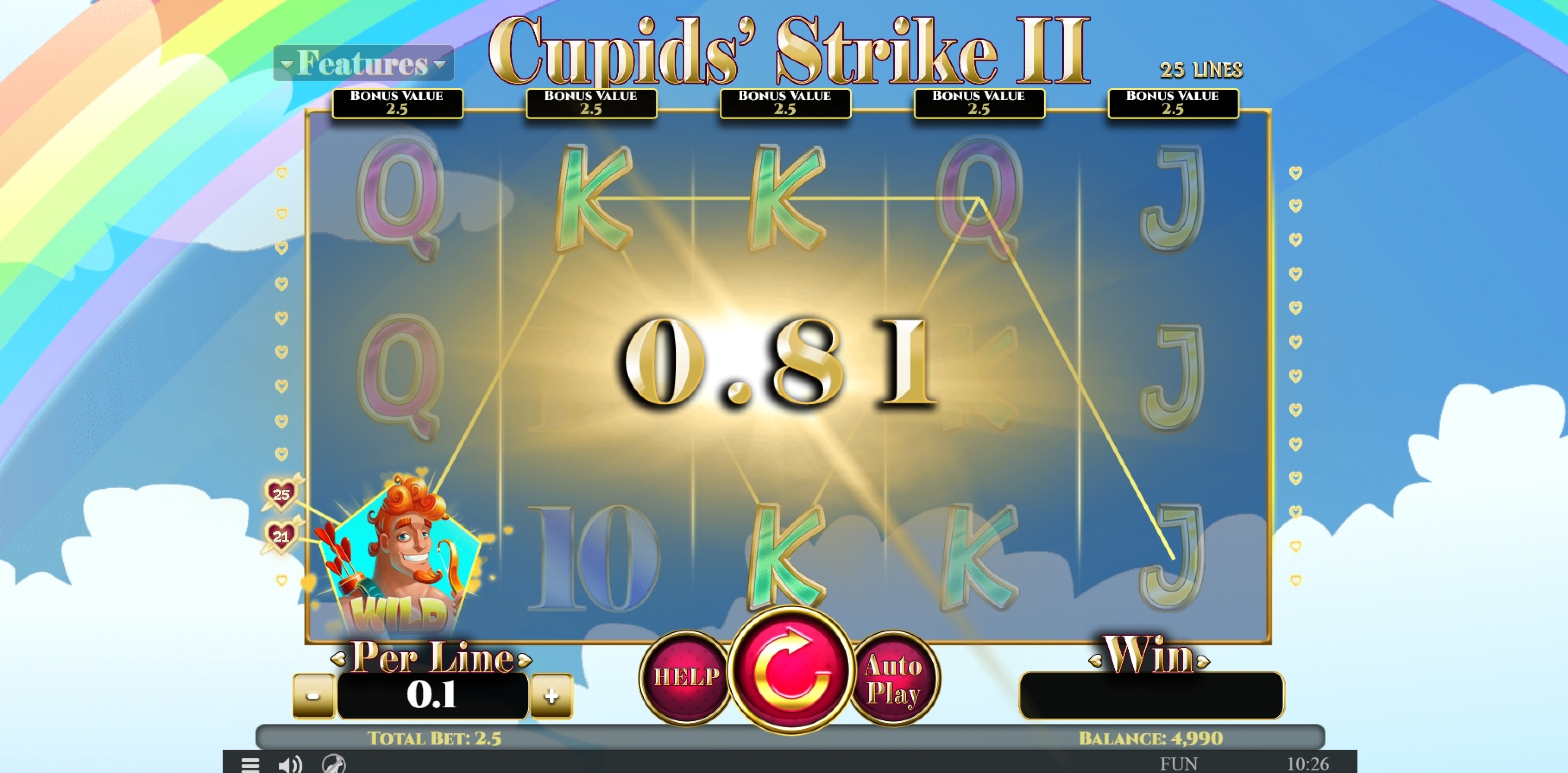 Win Money in Cupids Strike 2 Free Slot Game by Spinomenal