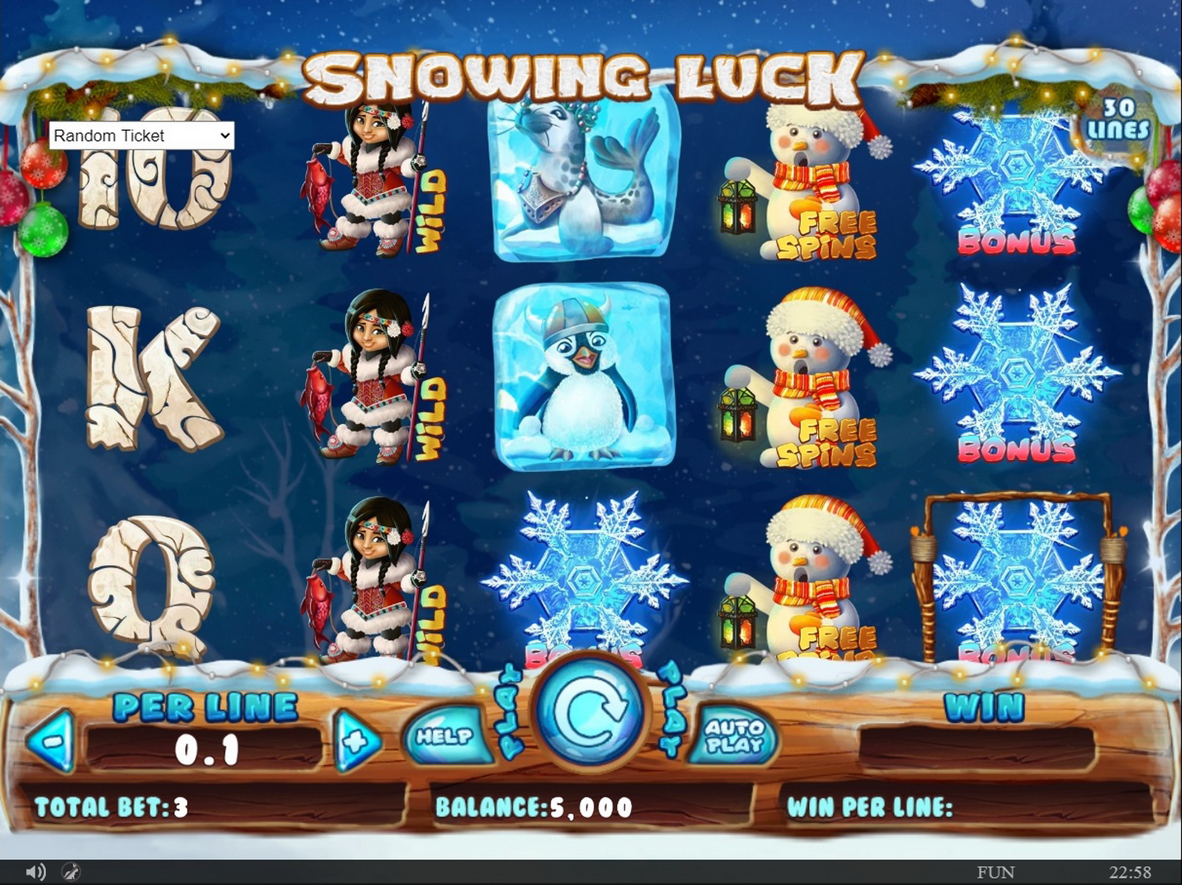 Reels in Snowing Luck Christmas Edition Slot Game by Spinomenal
